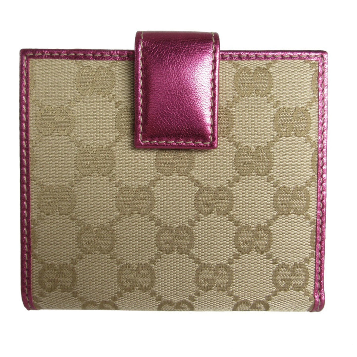 Gucci Beige Canvas Leather Wallet (Bi-Fold)