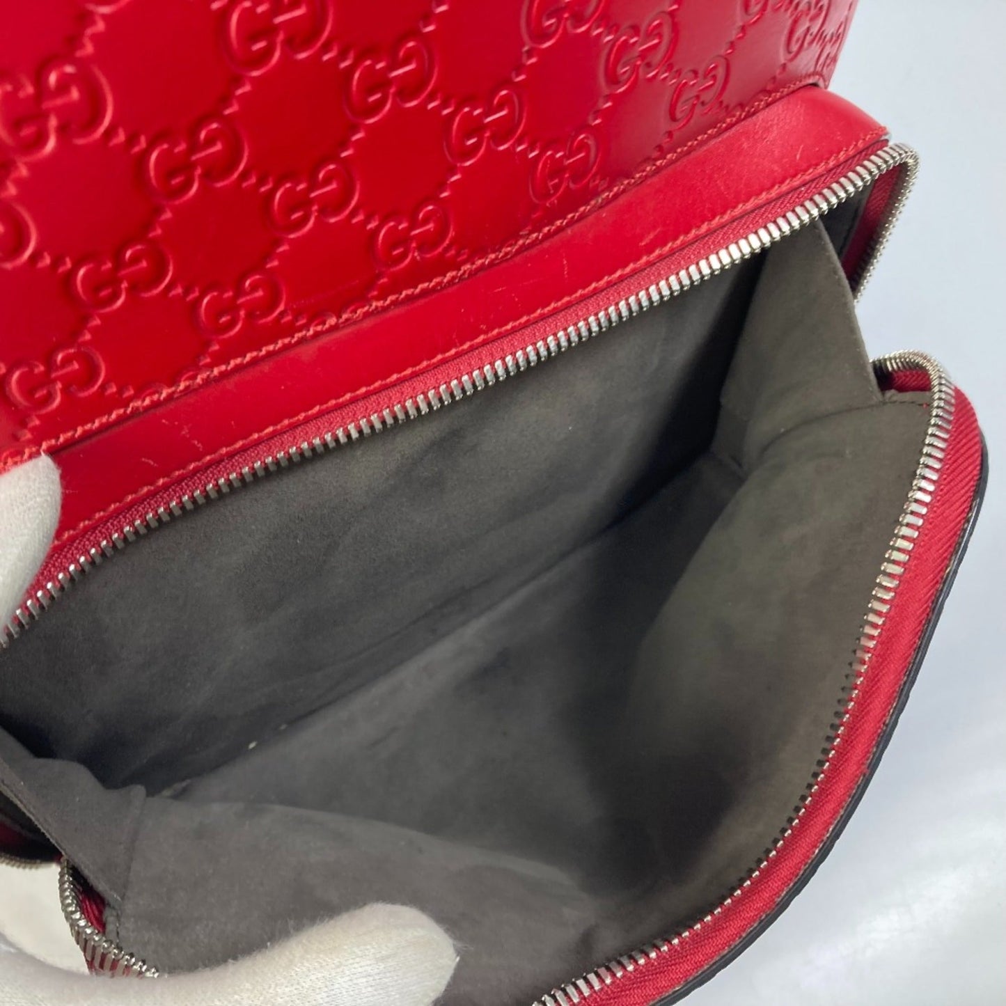 Gucci Red Leather Backpack