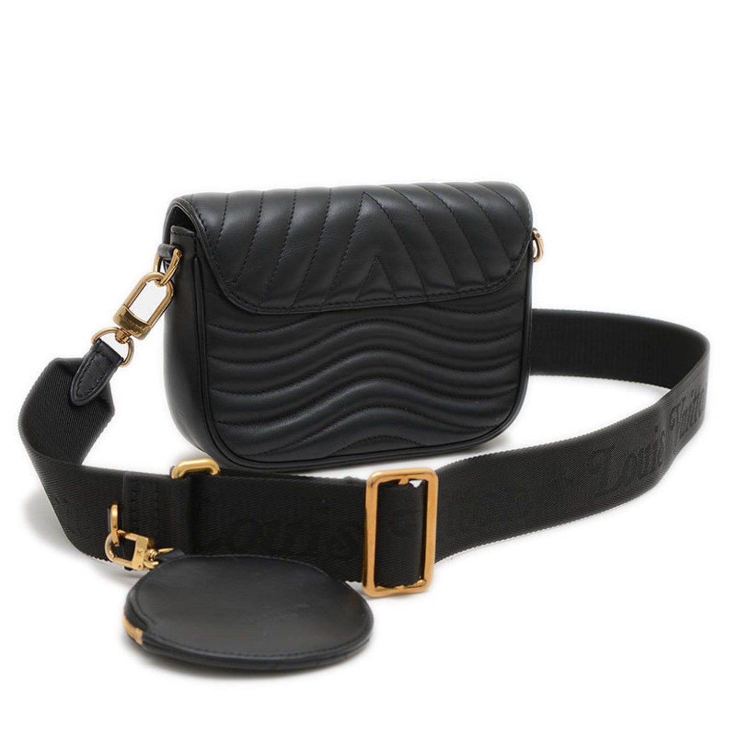 Louis Vuitton Black Leather Pochette Shoulder Bag