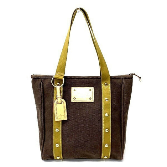 Louis Vuitton Brown Cotton Canvas Shoulder Bag Tote Bag ()