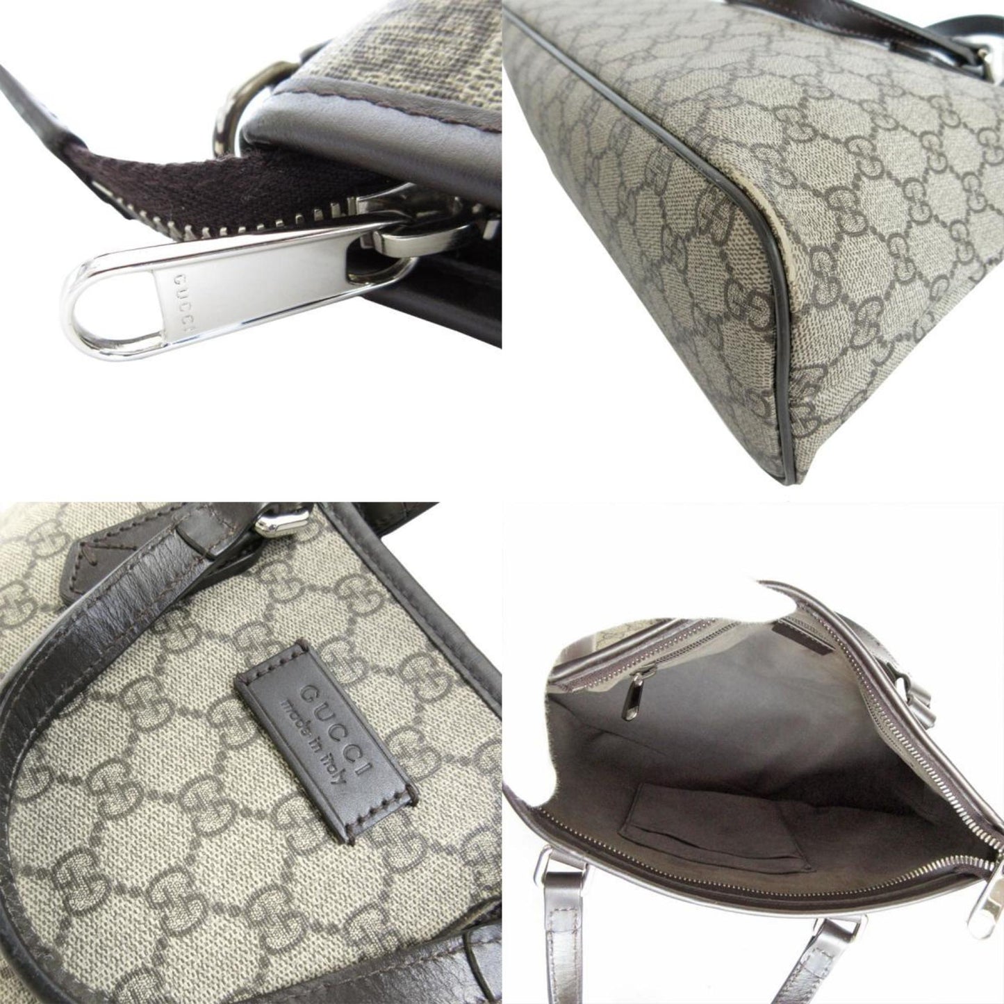 Gucci Beige Brown Pvc Leather Handbag Shoulder Bag