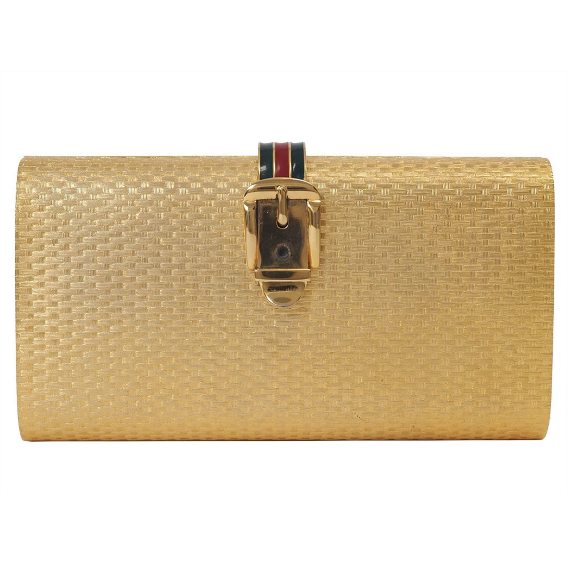 Gucci Gold Metal Clutch Bag ()