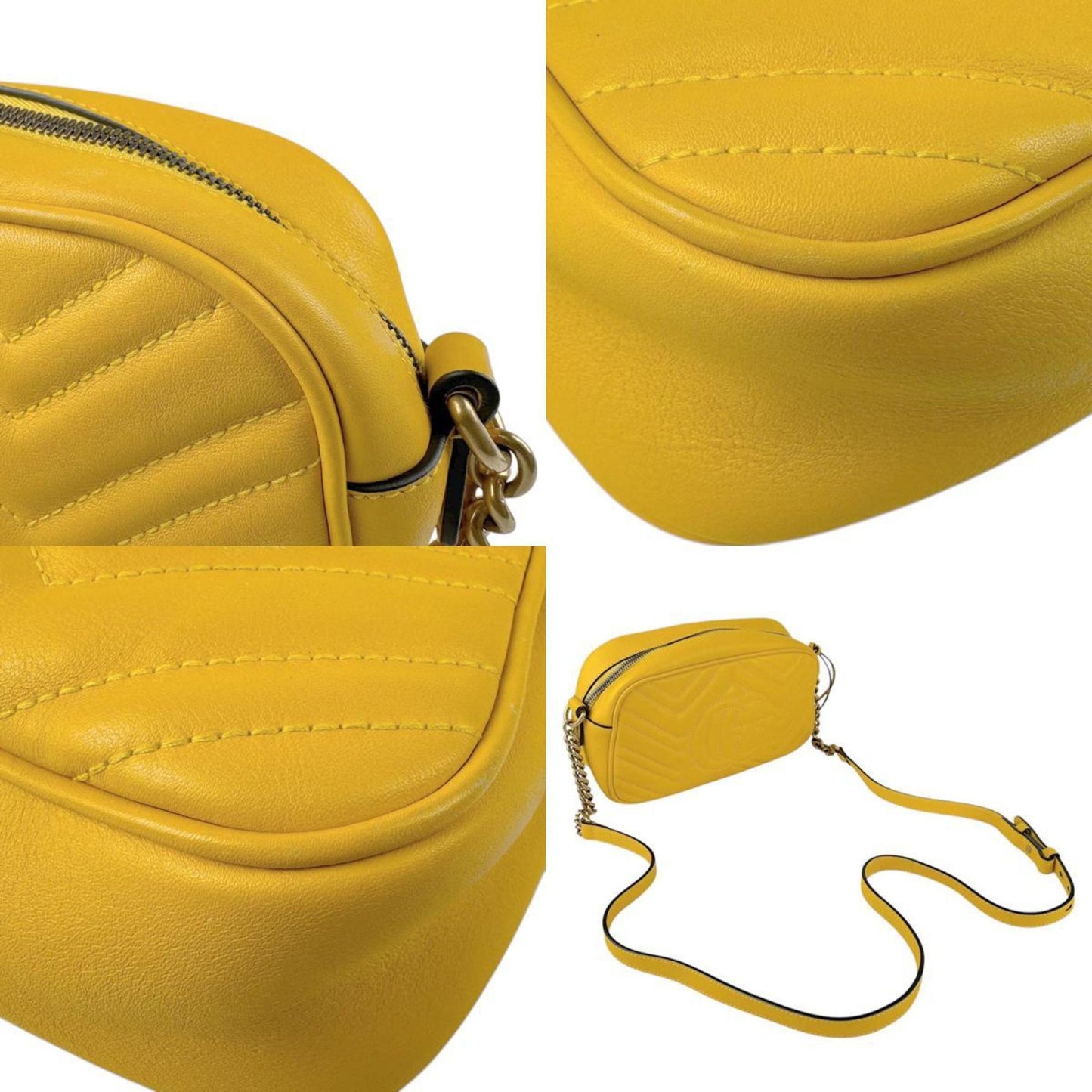 Gucci Yellow Leather Shoulder Bag