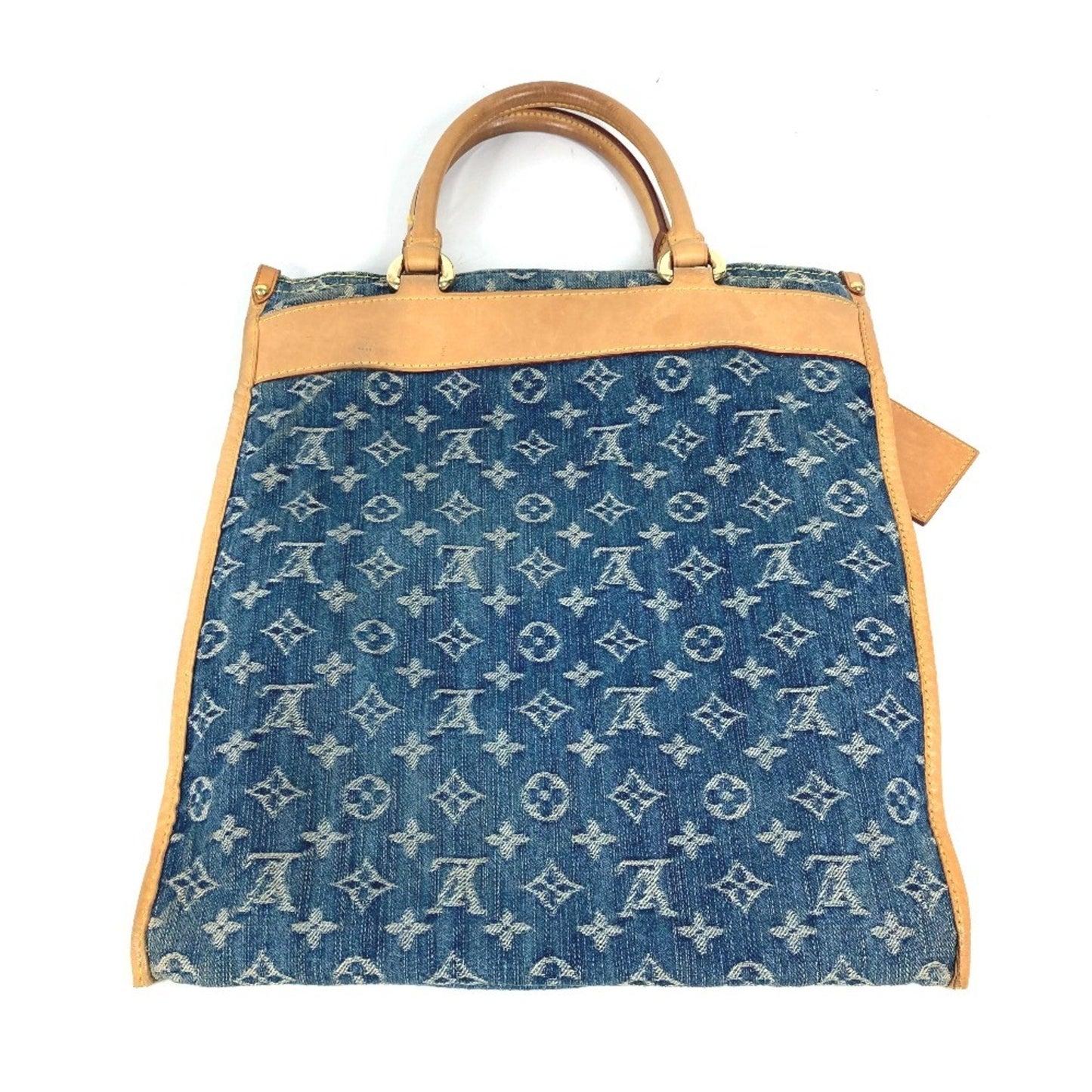 Louis Vuitton Blue Yellow Monogram Denim Shoulder Bag Tote Bag