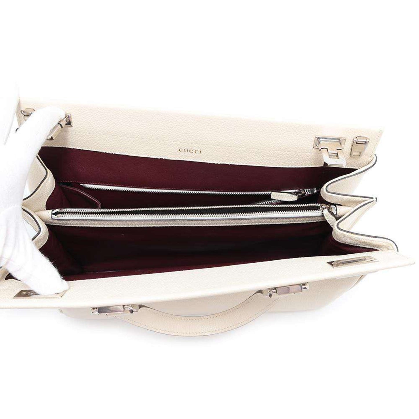 Gucci Ivory Leather Handbag Shoulder Bag