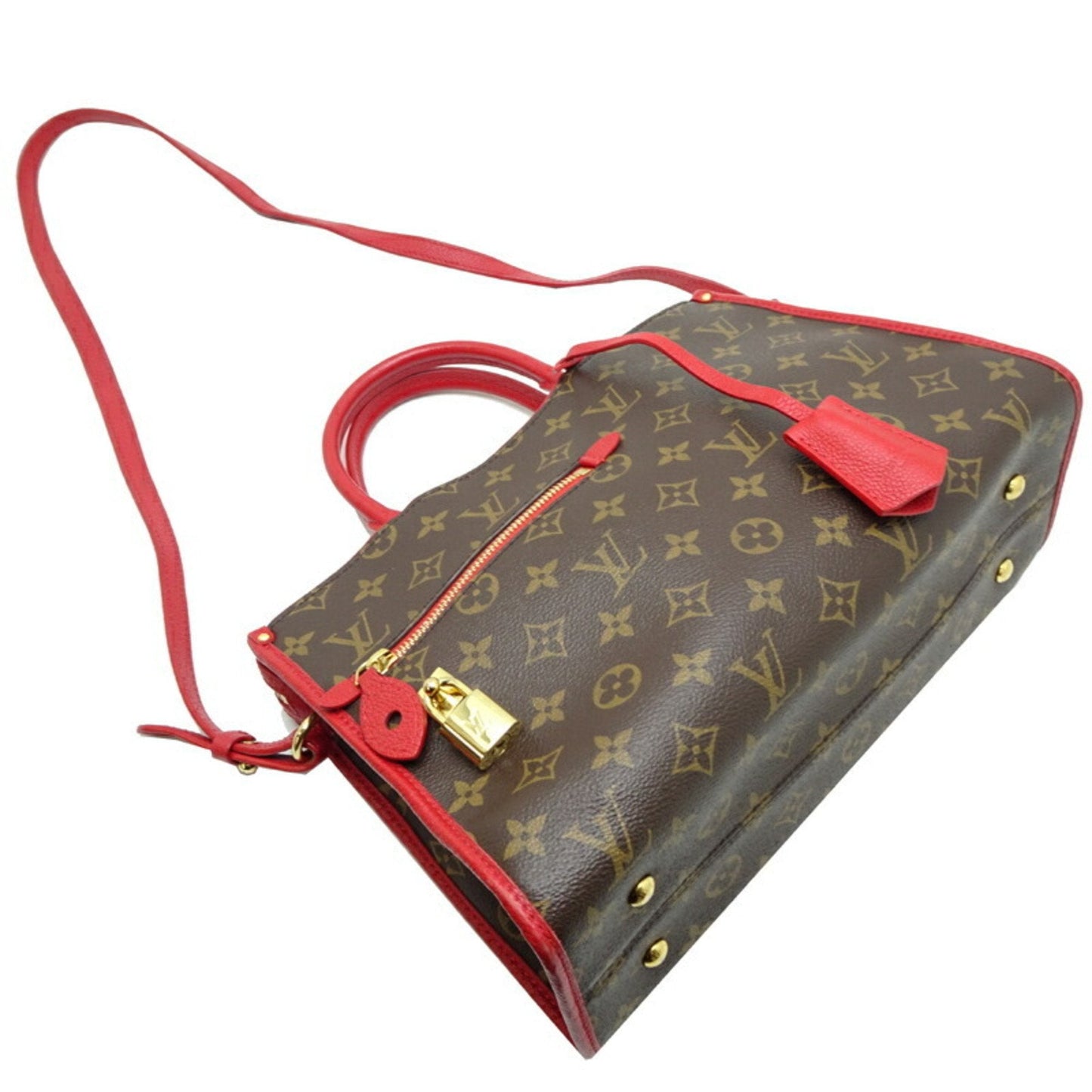 Louis Vuitton Brown Cerise Red Color Monogram Shoulder Bag