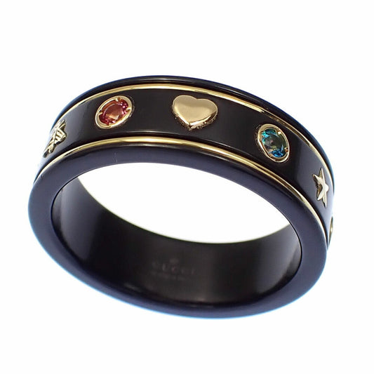 Gucci Icon Black Yellow Metal Band Ring ()