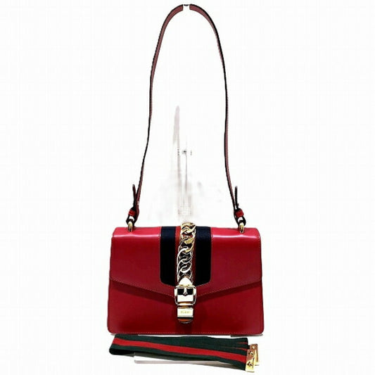 Gucci Red Color Leather Shoulder Bag