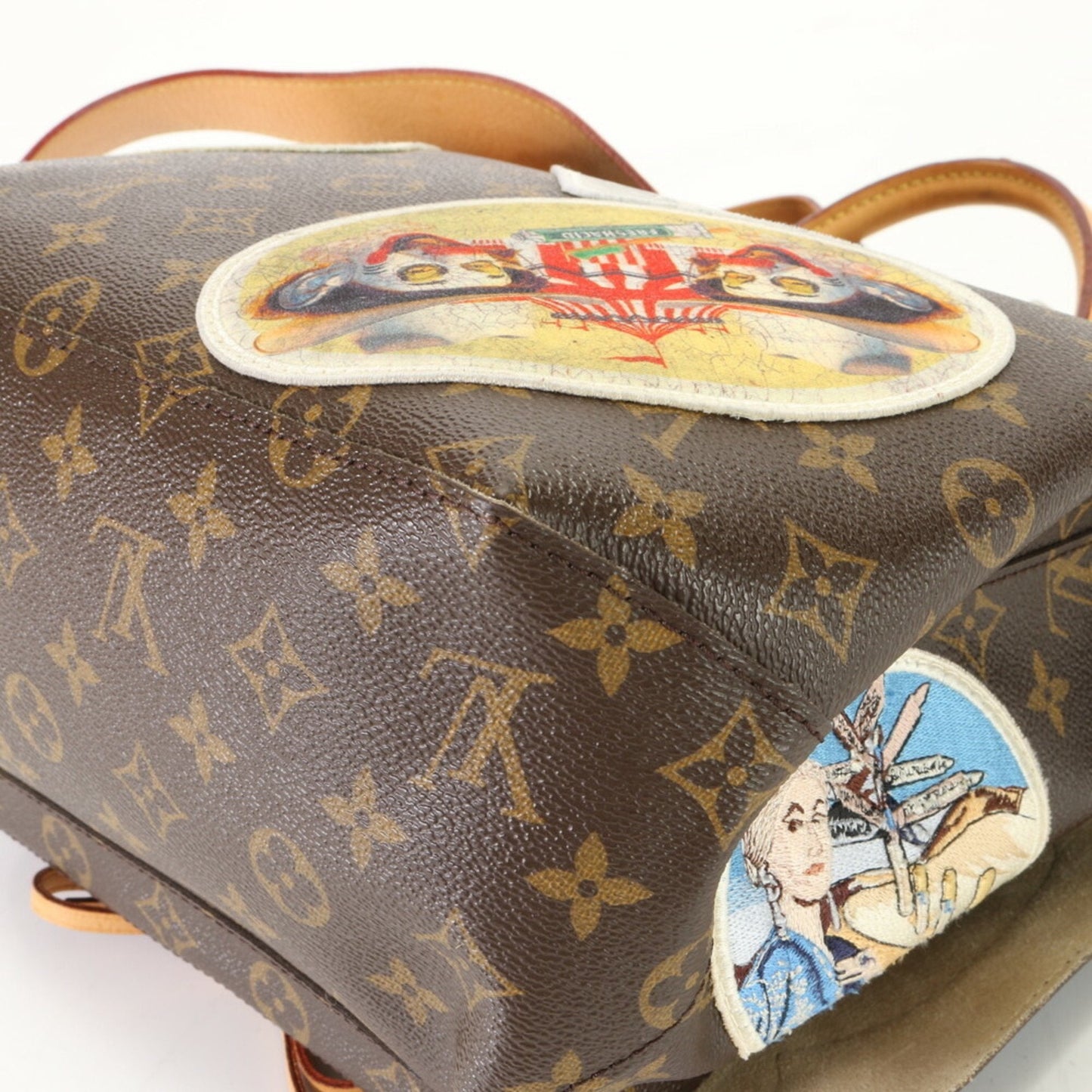 Louis Vuitton Monogram Brown Leather Coated Canvas Shoulder Bag