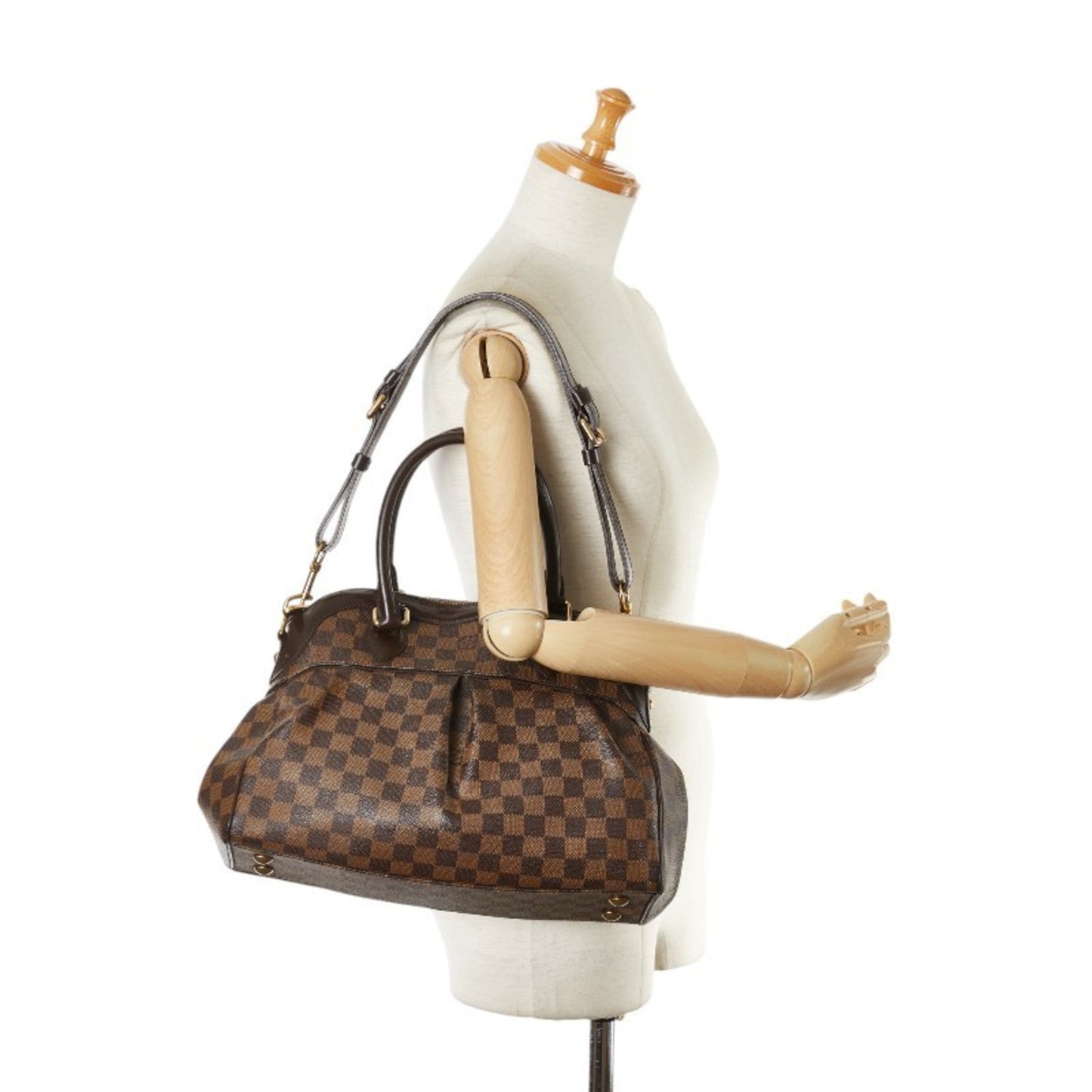 Louis Vuitton Brown Pvc Leather Handbag Shoulder Bag