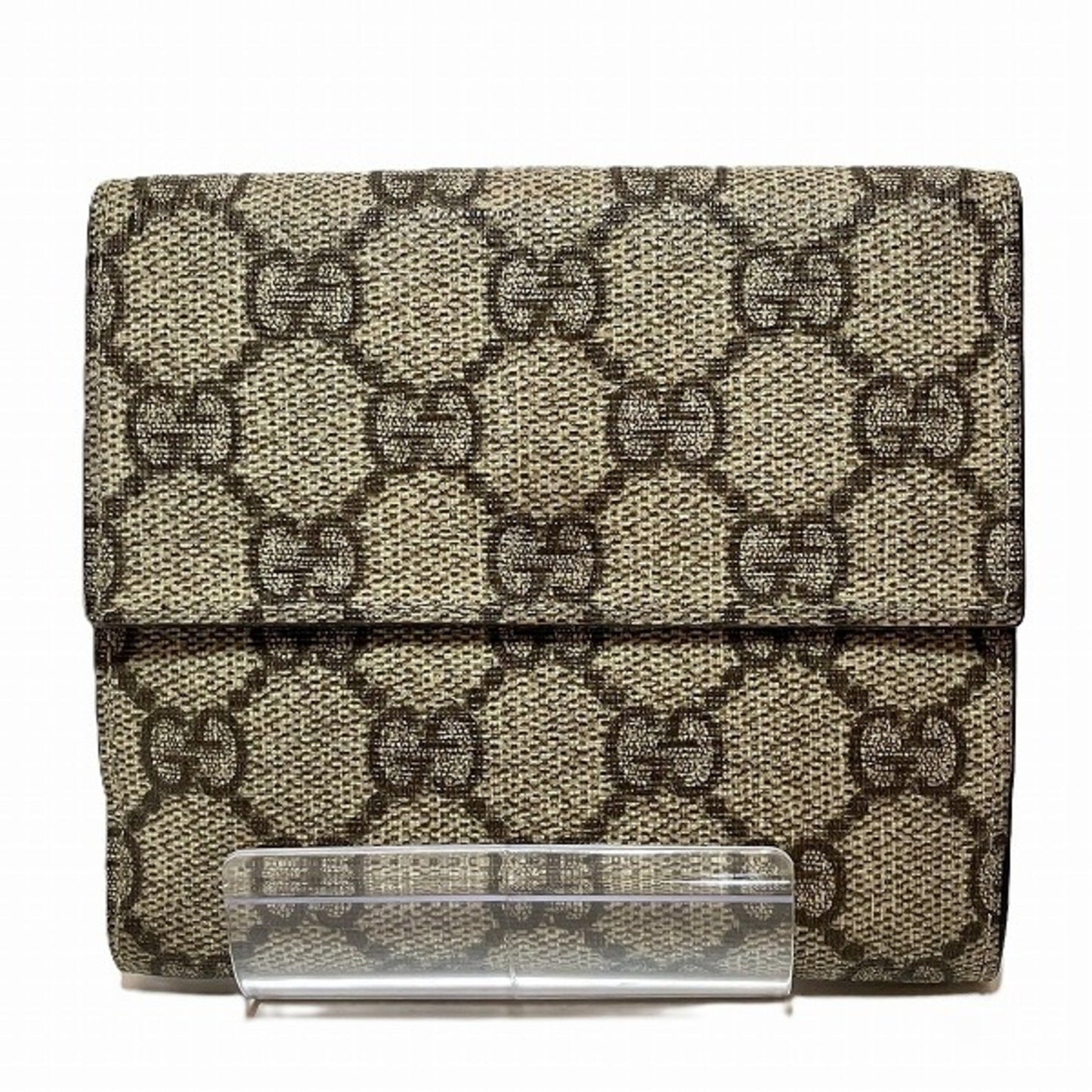 Gucci Brown Gg Supreme Leather Wallet (Bi-Fold)