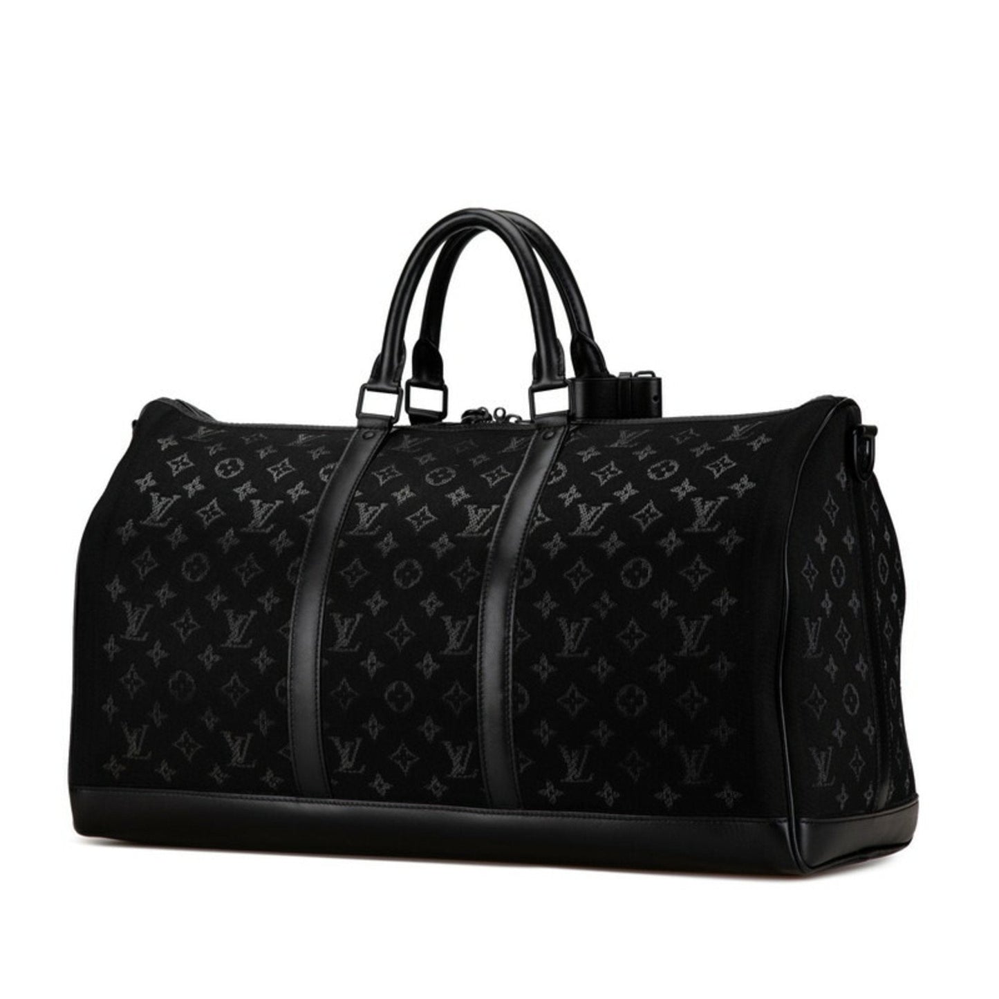 Louis Vuitton Black Canvas Leather Boston Bag Shoulder Bag