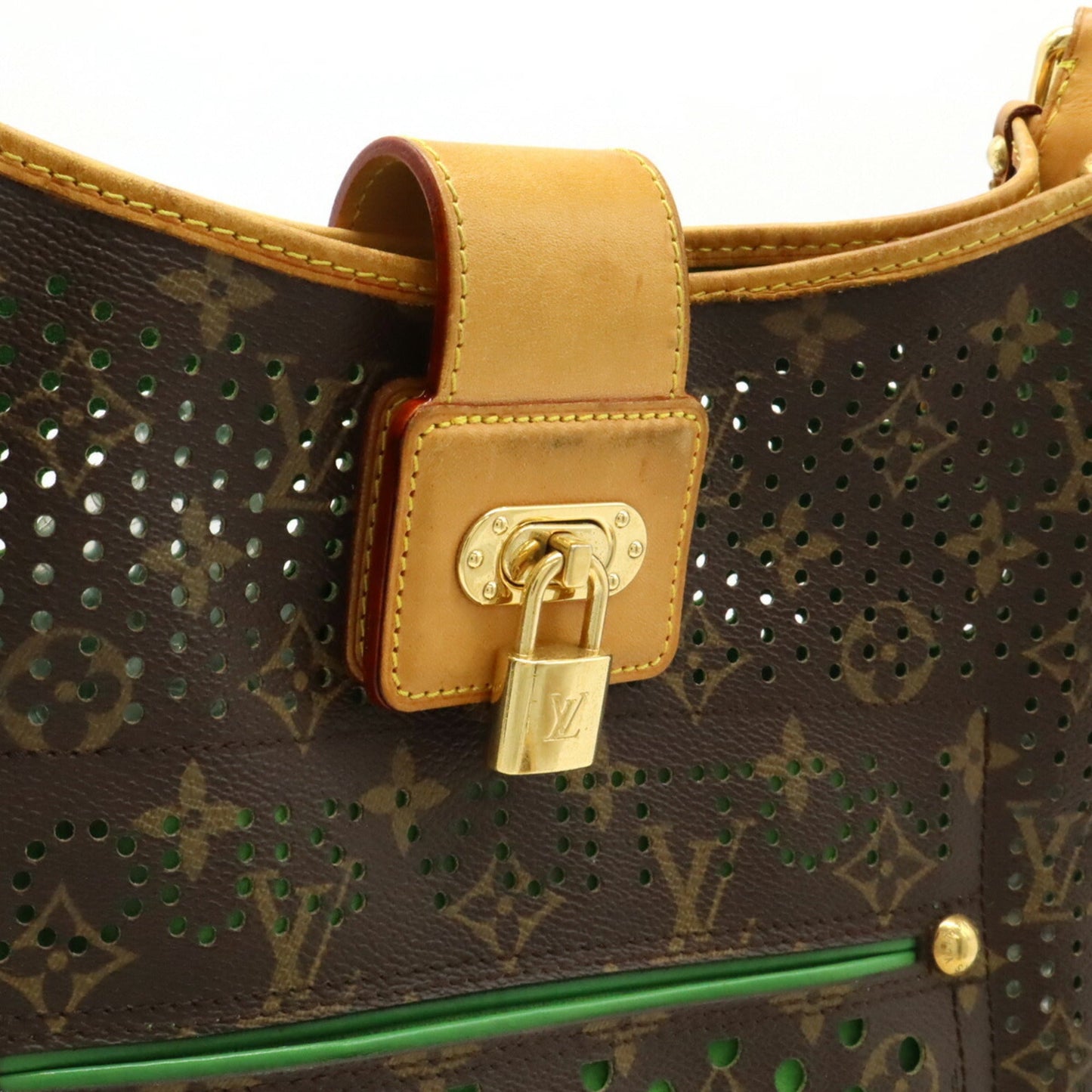 Louis Vuitton Black Green Monogram Vert Monogram Perforated Shoulder Bag