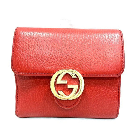 Gucci Red Color Leather Wallet (Bi-Fold) ()