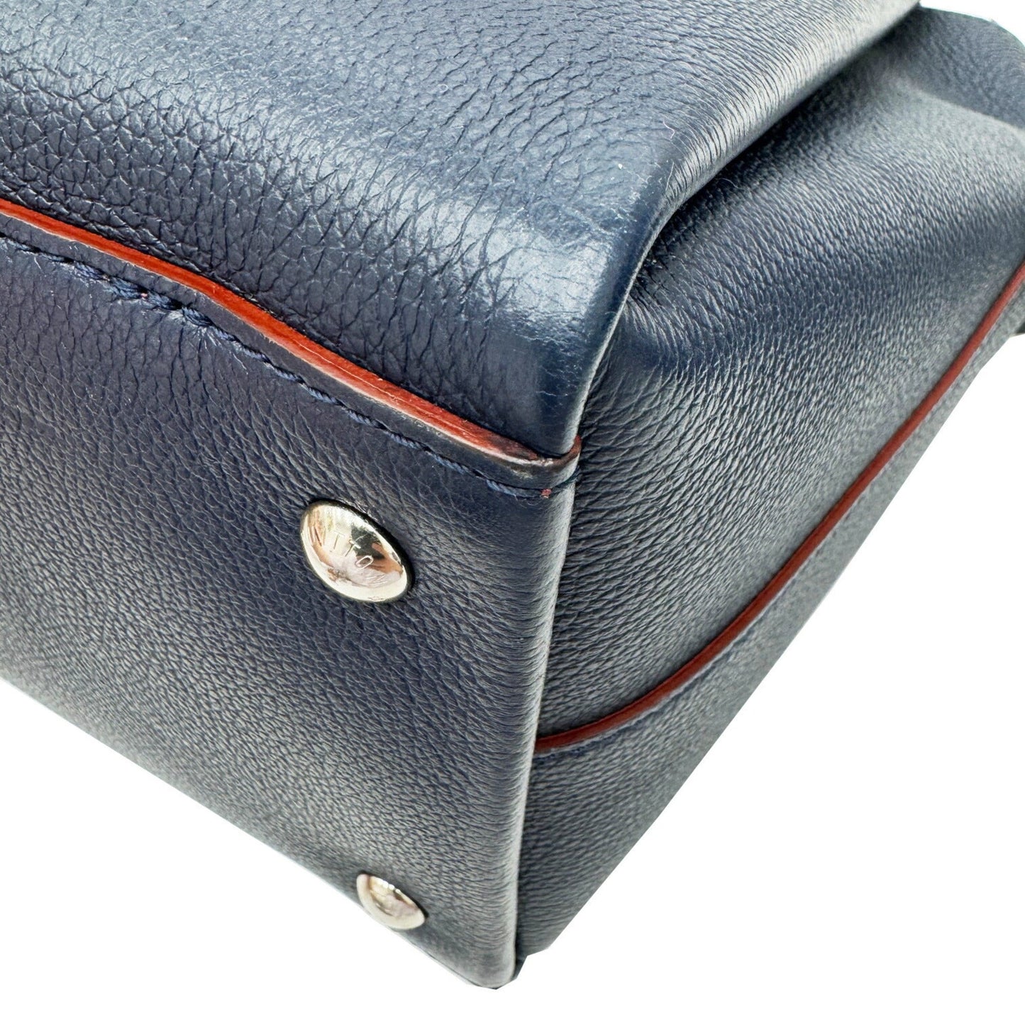 Louis Vuitton Navy Leather Handbag Shoulder Bag