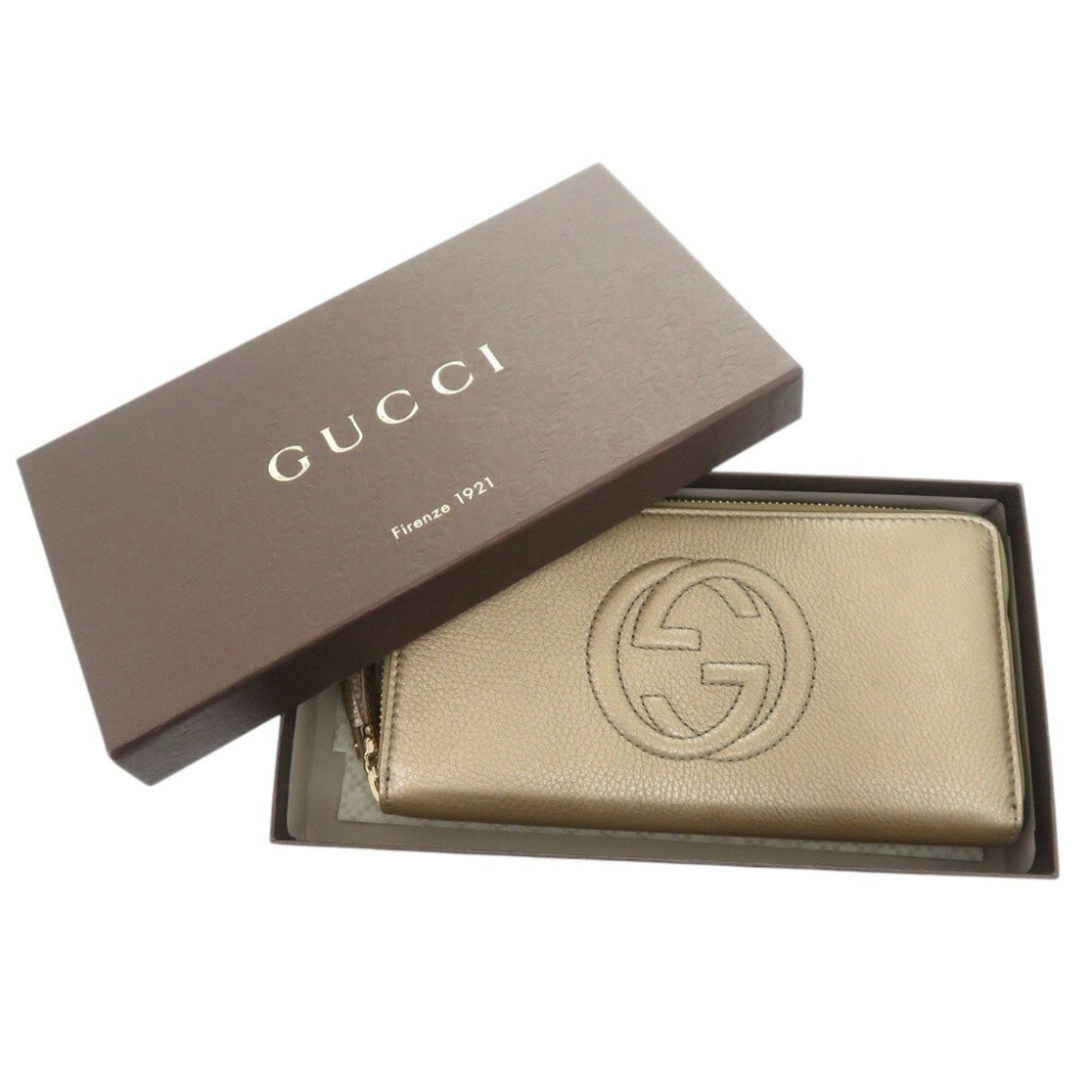 Gucci Gold Leather Wallet (Bi-Fold)