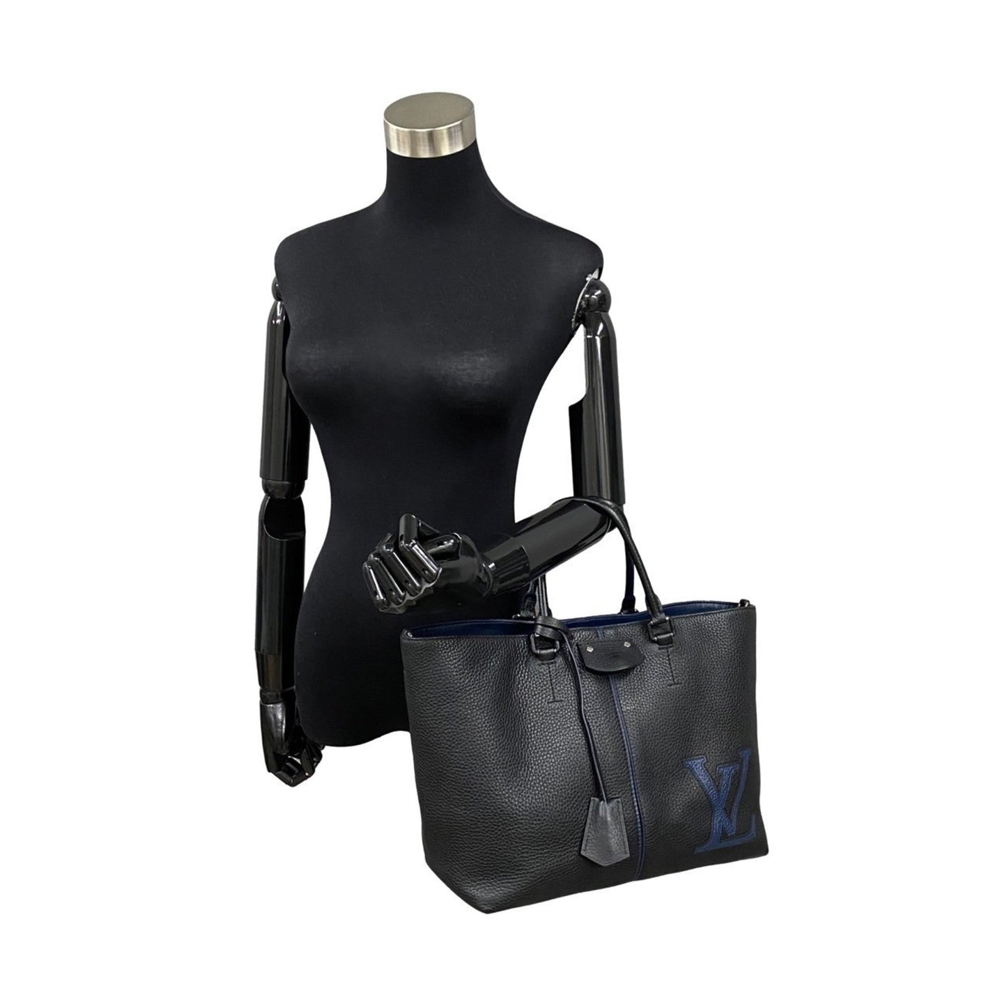 Louis Vuitton Black Leather Shoulder Bag Tote Bag