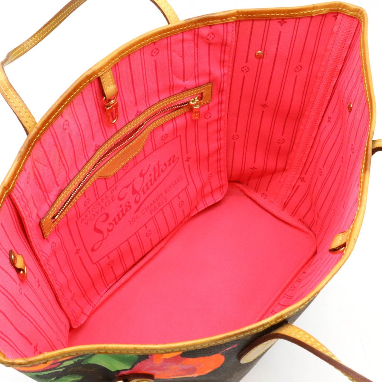 Louis Vuitton Brown Green Monogram Orange Pink Monogram Rose Shoulder Bag Tote Bag