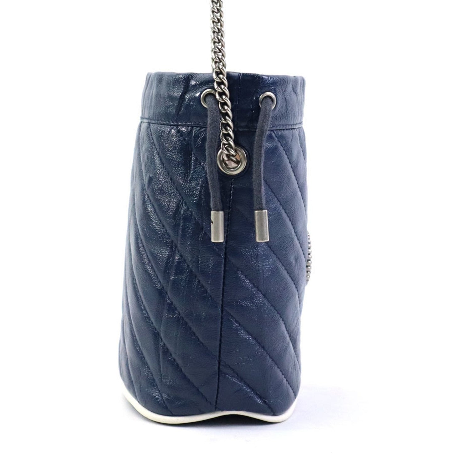 Gucci Navy Leather Shoulder Bag