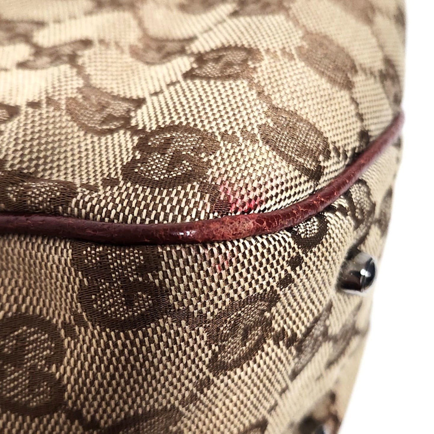 Gucci Gg Canvas Beige Red Color Gg Canvas Handbag Tote Bag