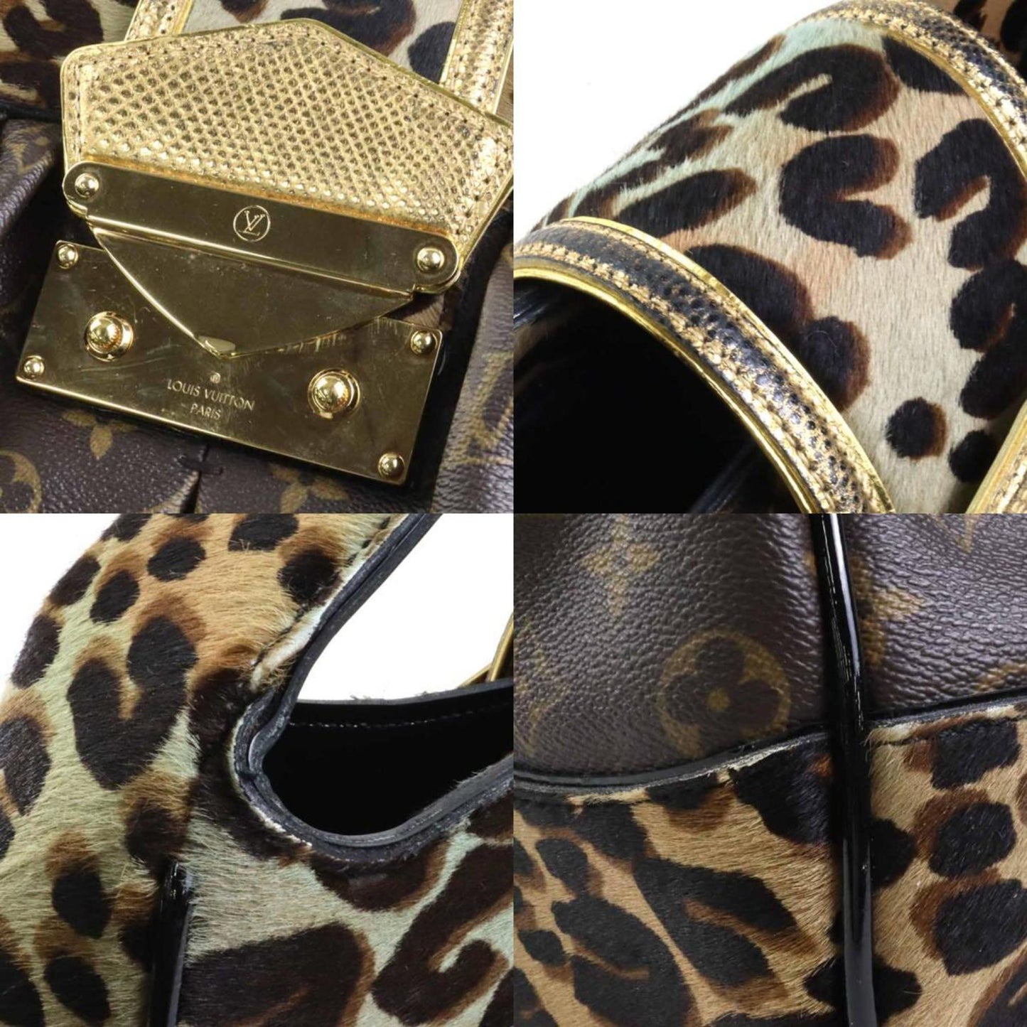 Louis Vuitton Blue Brown Monogram Leather Shoulder Bag