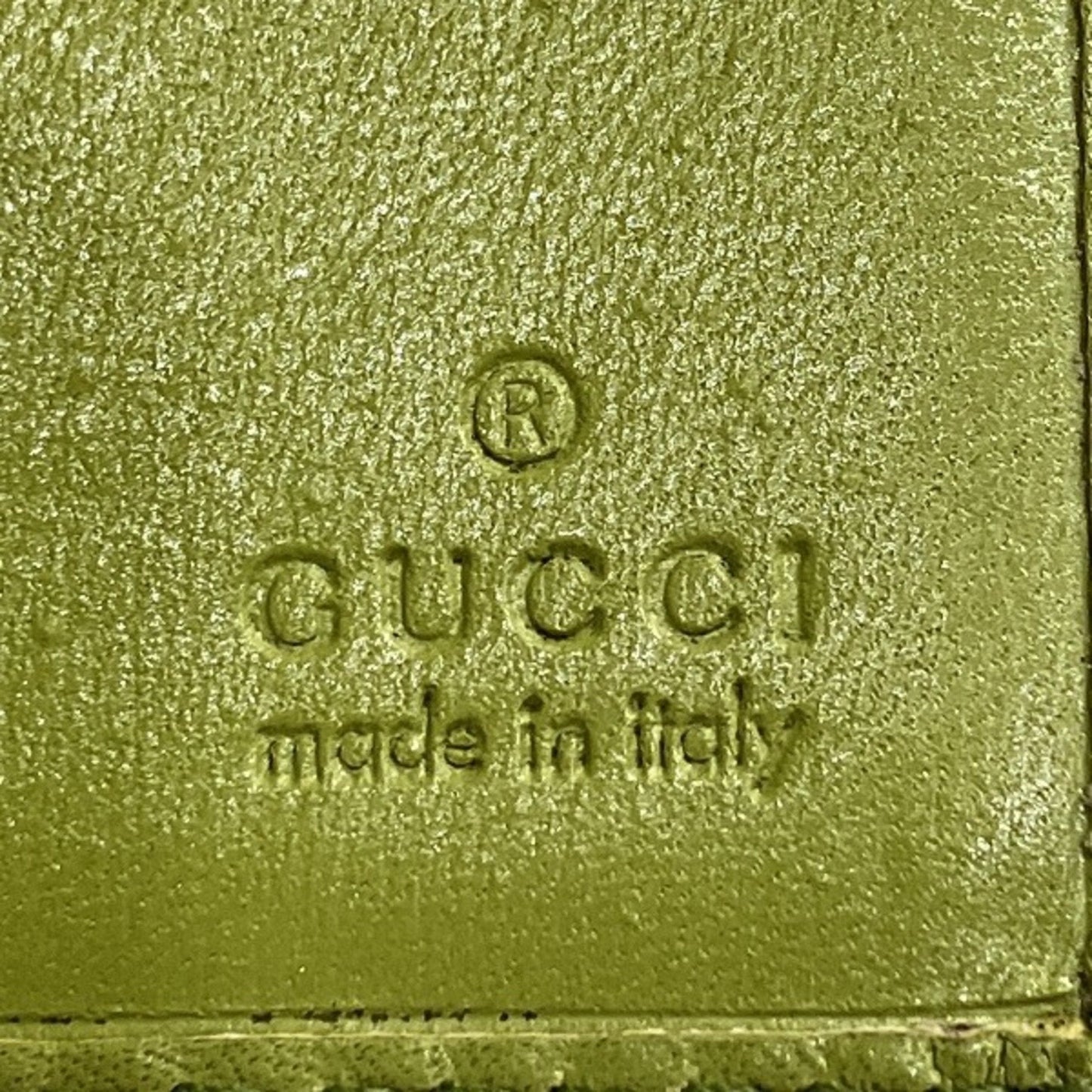 Gucci Beige Green Leather Pvc Wallet (Tri-Fold)