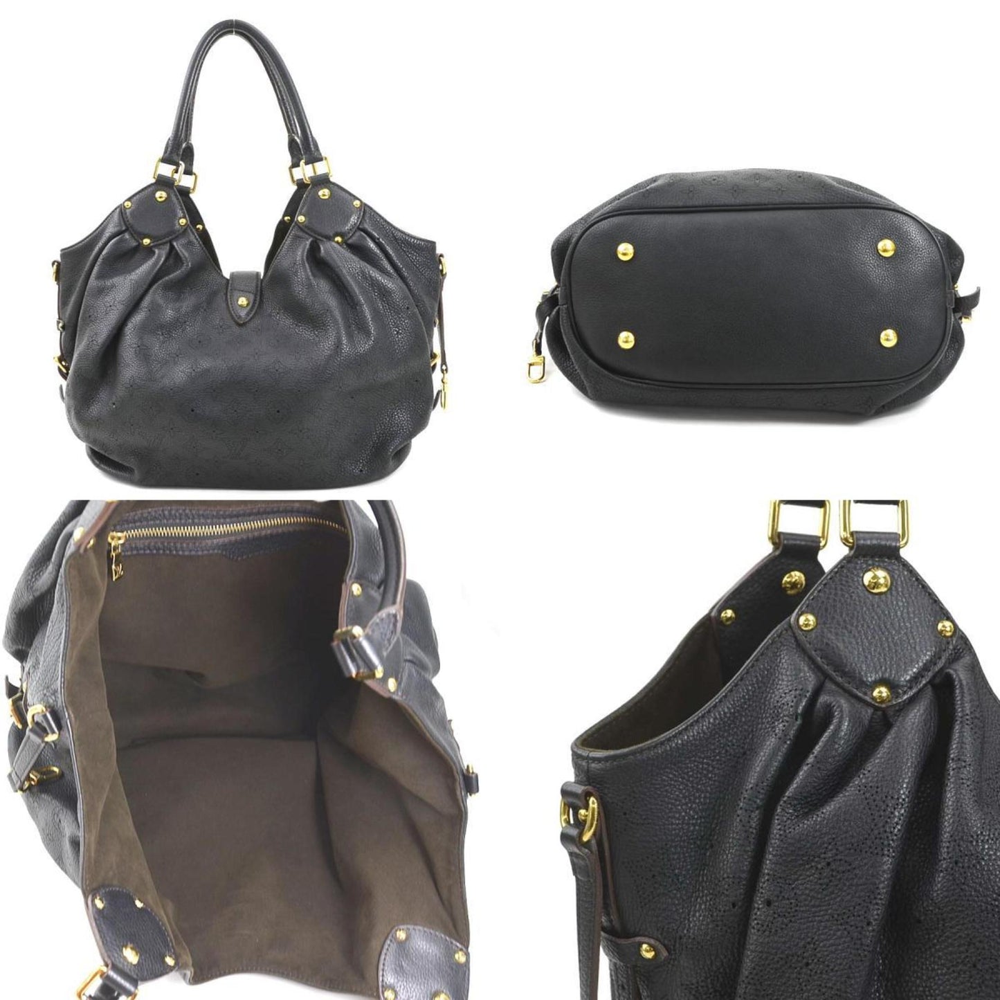 Louis Vuitton Black Mahina Leather Shoulder Bag