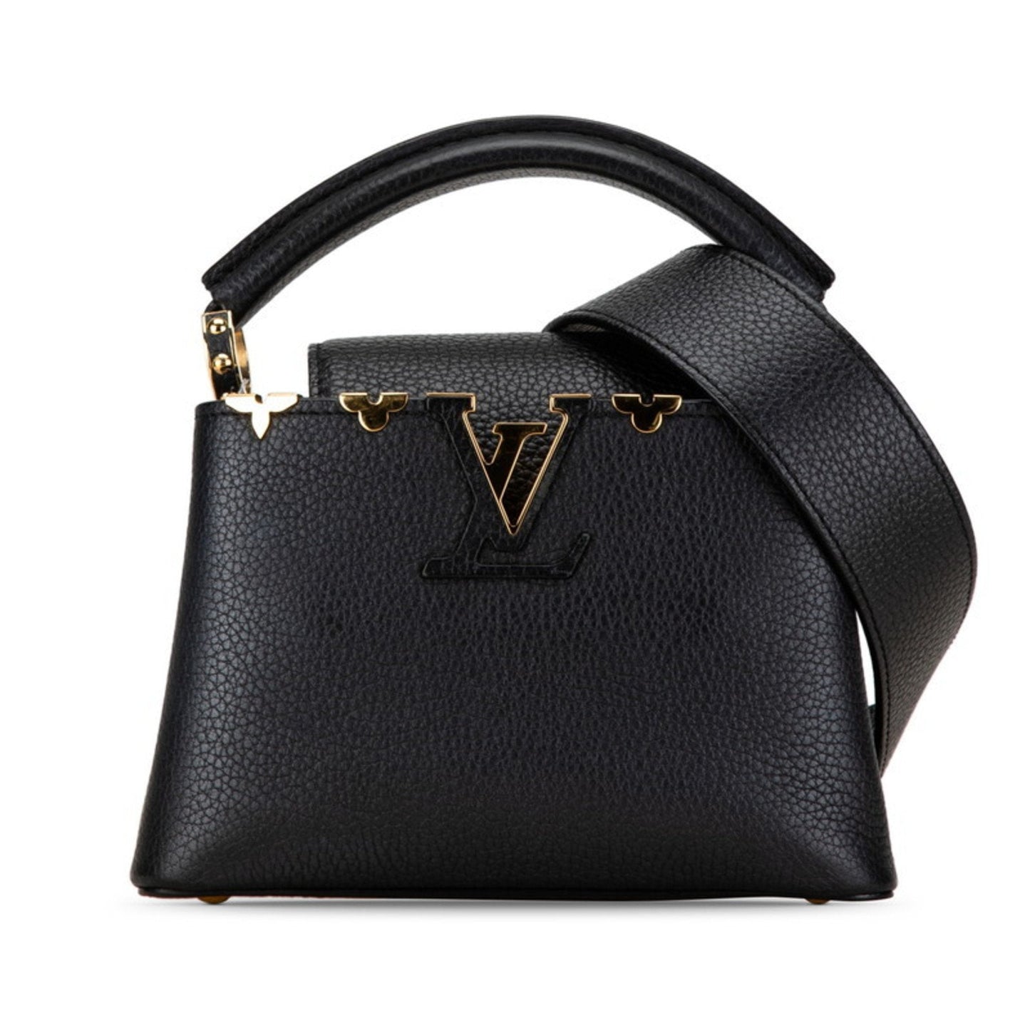 Louis Vuitton Black Noir Leather Handbag Shoulder Bag