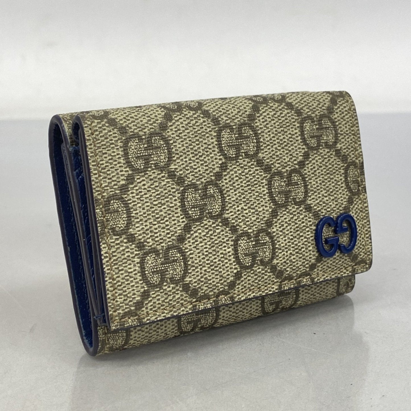 Gucci Brown Navy Pvc Wallet (Tri-Fold)
