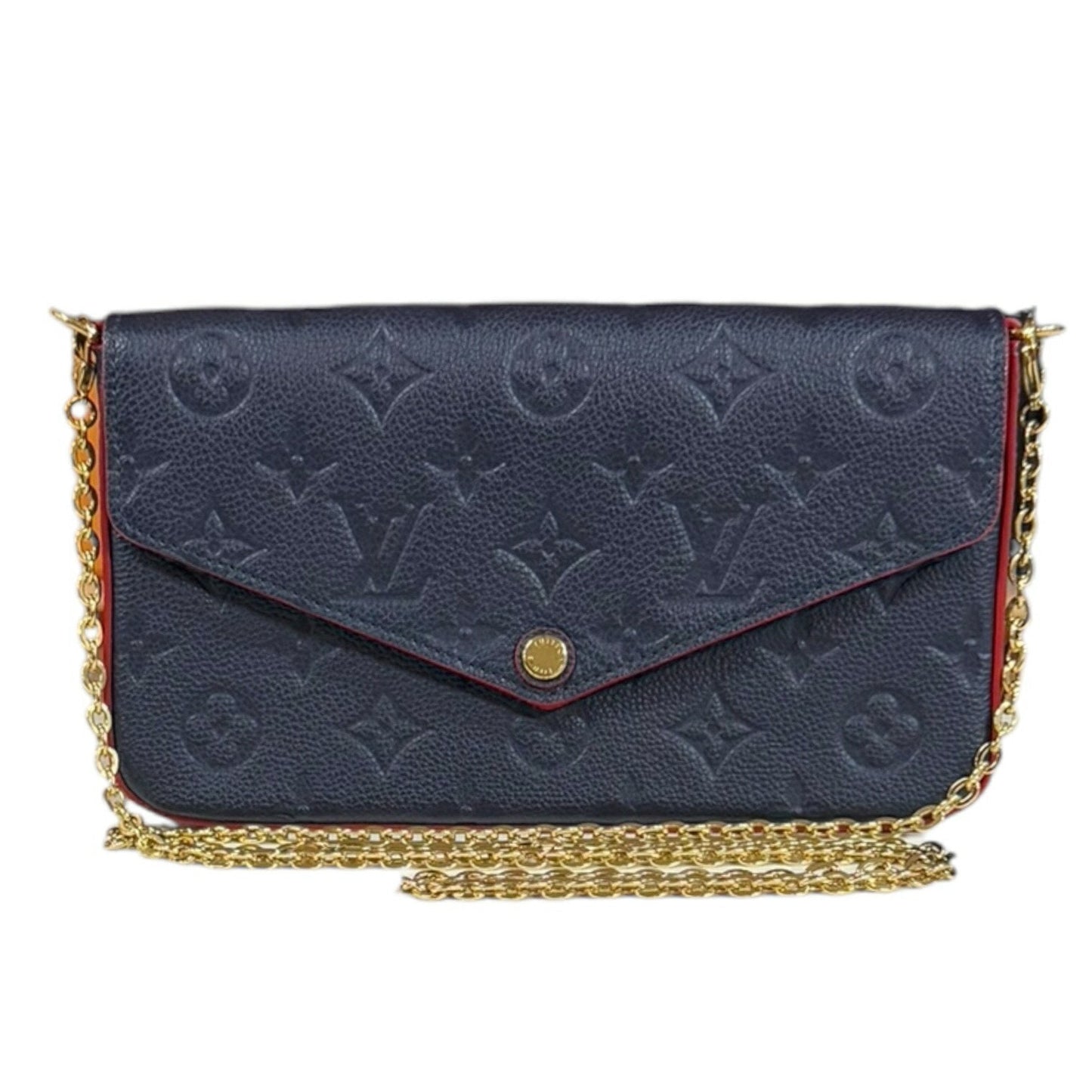 Louis Vuitton Monogram Empreinte Marine Rouge Navy Monogram Empreinte Shoulder Bag ()