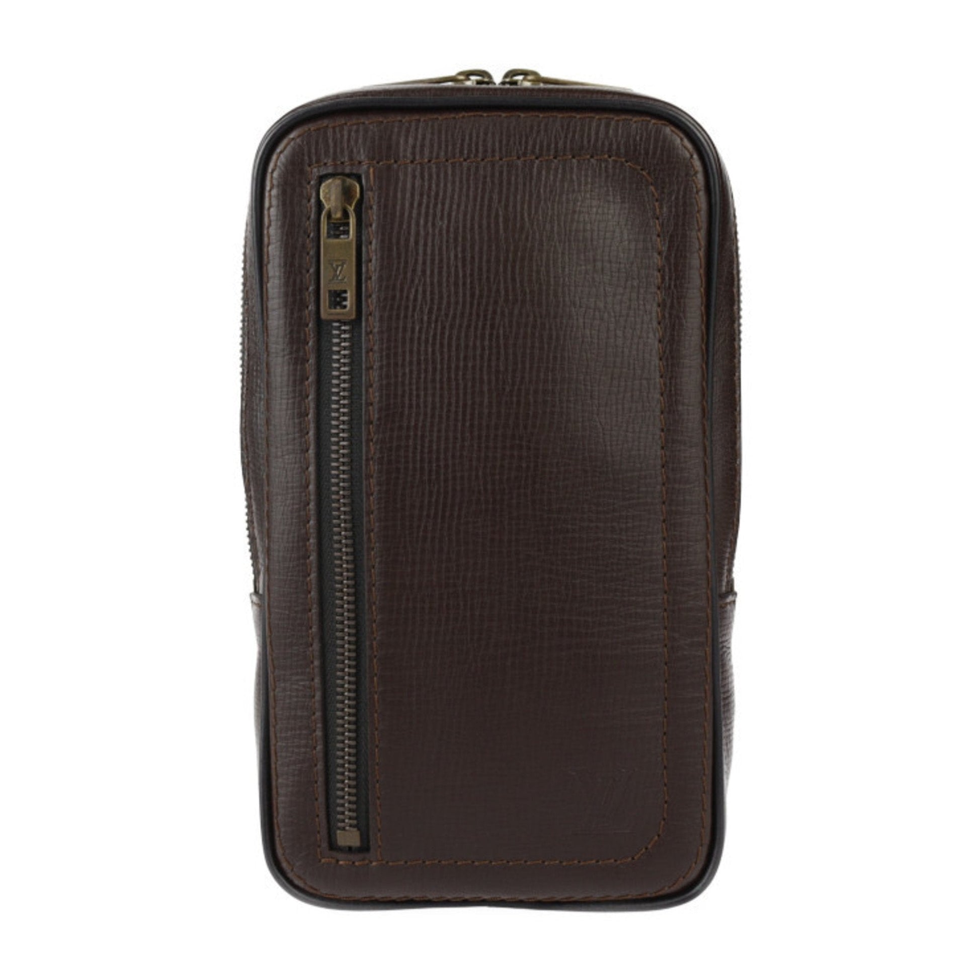 Louis Vuitton Coffee Leather Fanny Pack Shoulder Bag Sling Bag ()