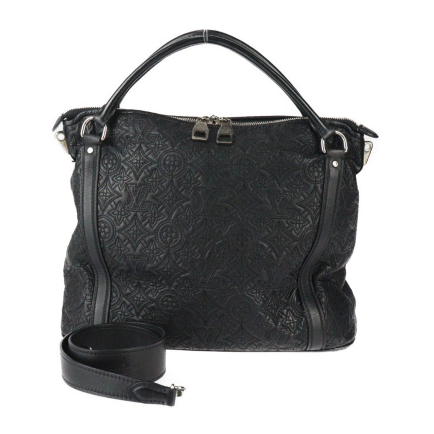 Louis Vuitton Black Monogram Handbag Shoulder Bag Tote Bag ()