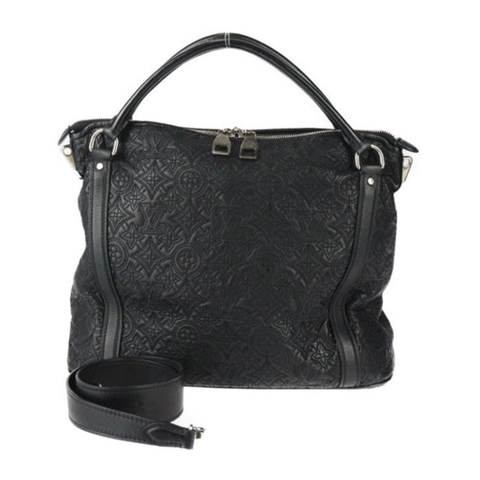 Louis Vuitton Black Monogram Handbag Shoulder Bag Tote Bag ()