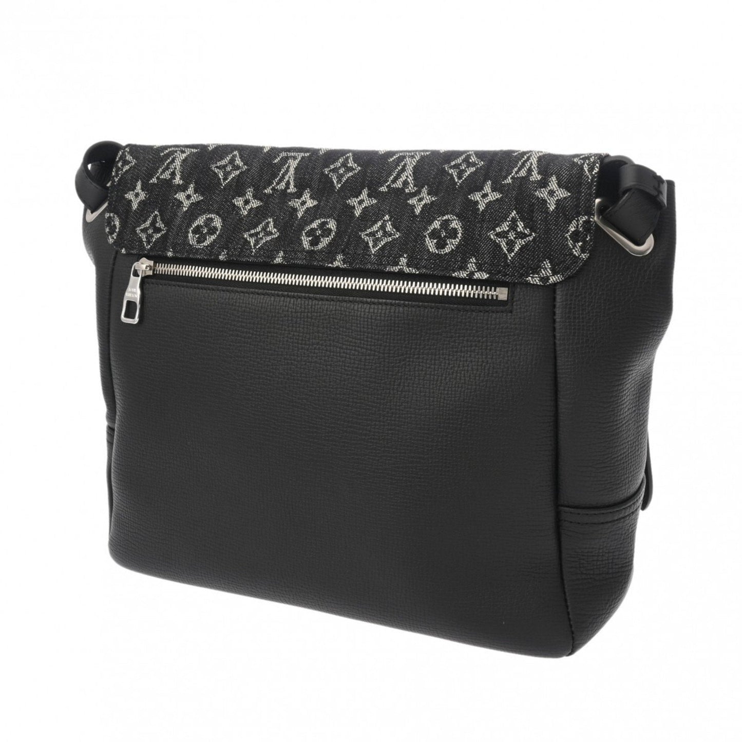 Louis Vuitton Black Denim Canvas Leather Shoulder Bag