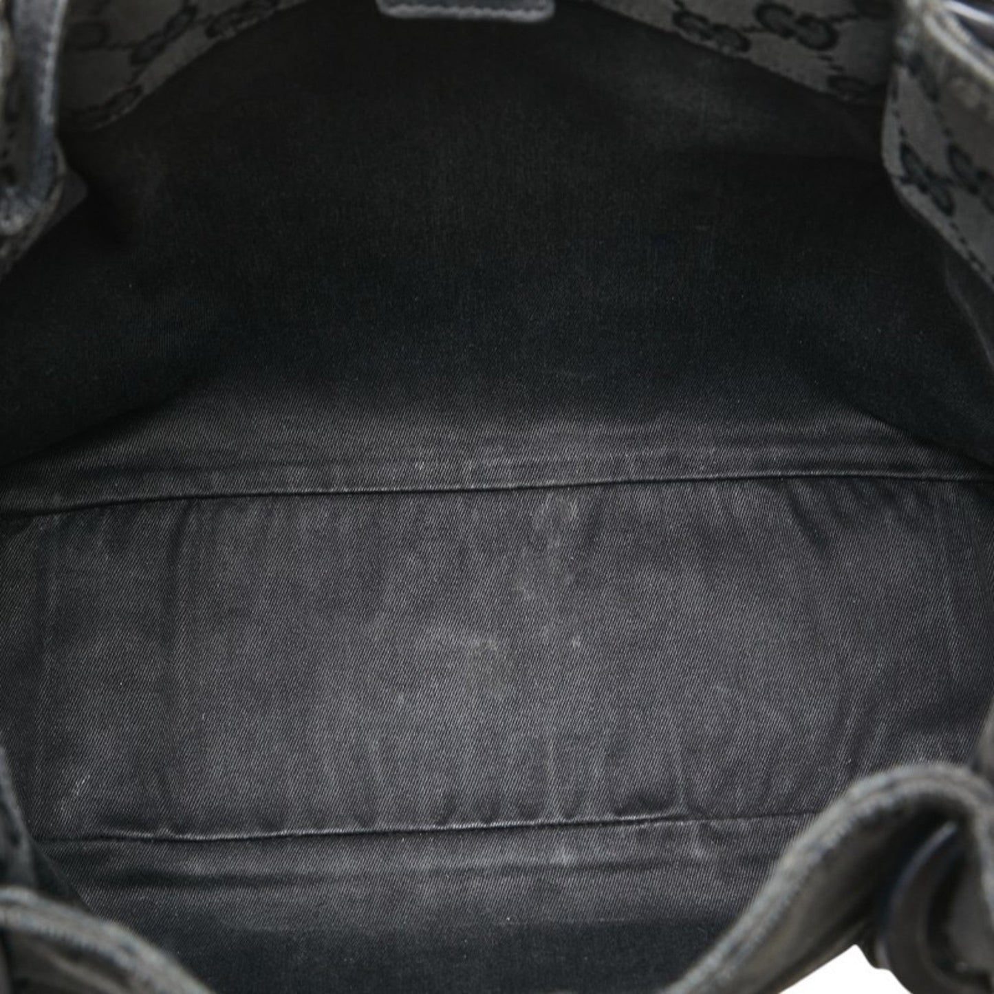 Gucci Black Canvas Leather Pouch Shoulder Bag Tote Bag