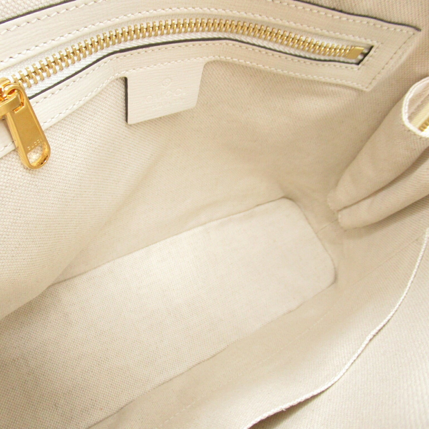 Gucci Beige White Coated Canvas Leather Shoulder Bag