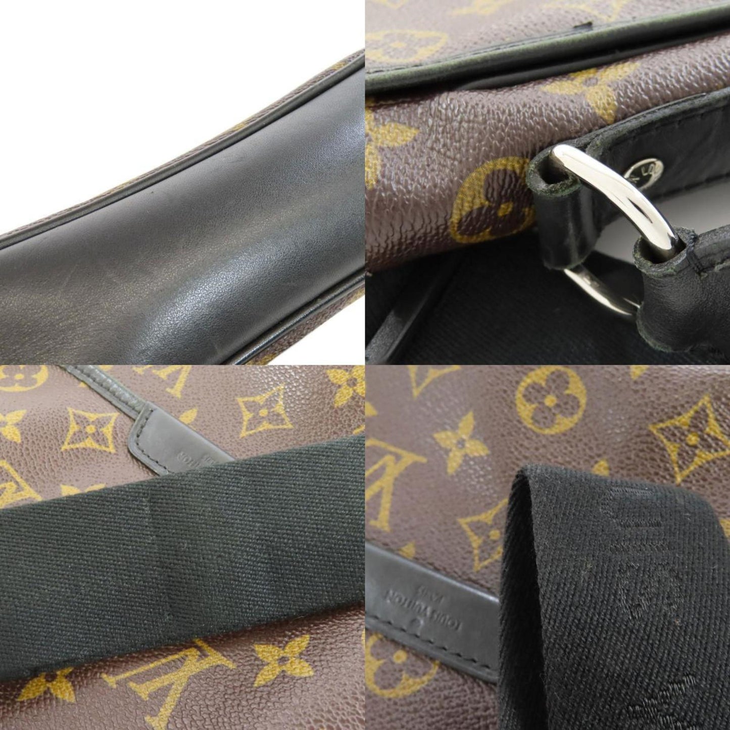 Louis Vuitton Black Brown Canvas Shoulder Bag