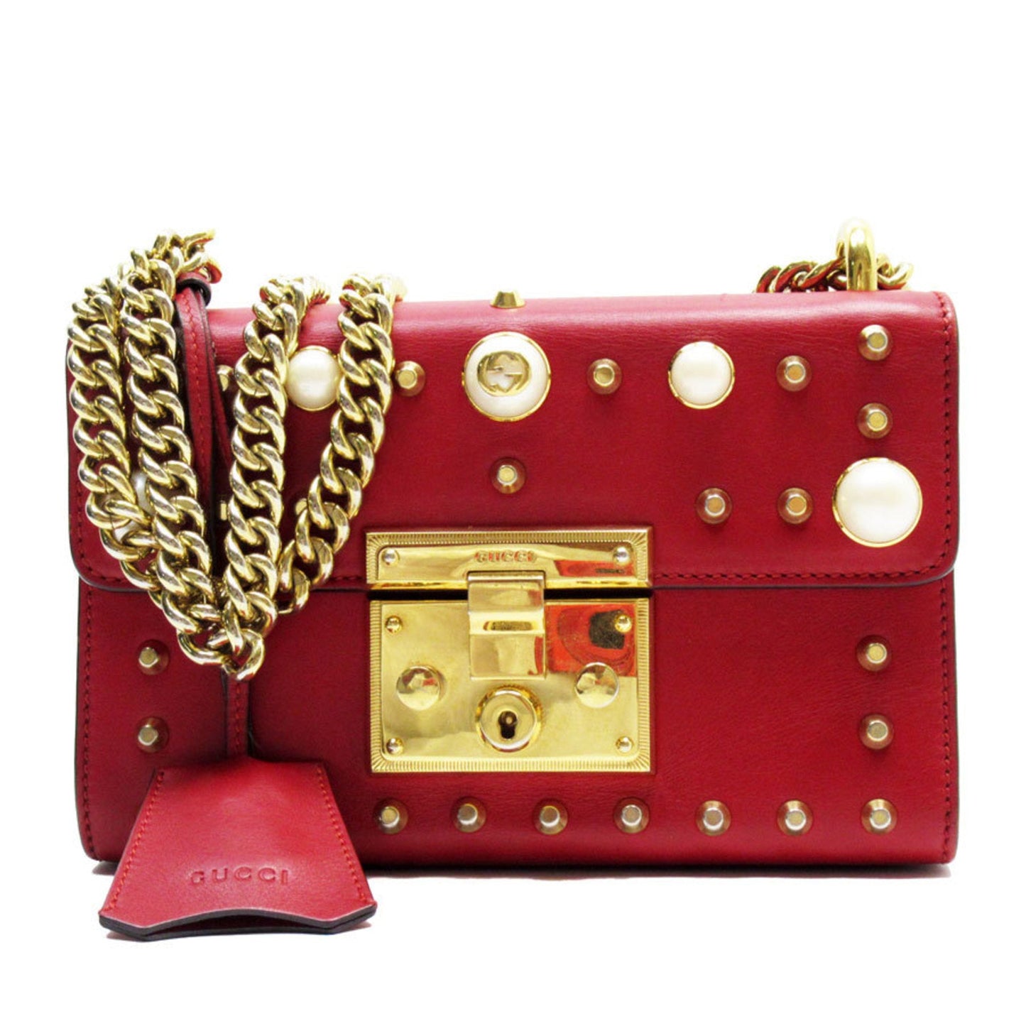 Gucci Red Color Leather Shoulder Bag ()