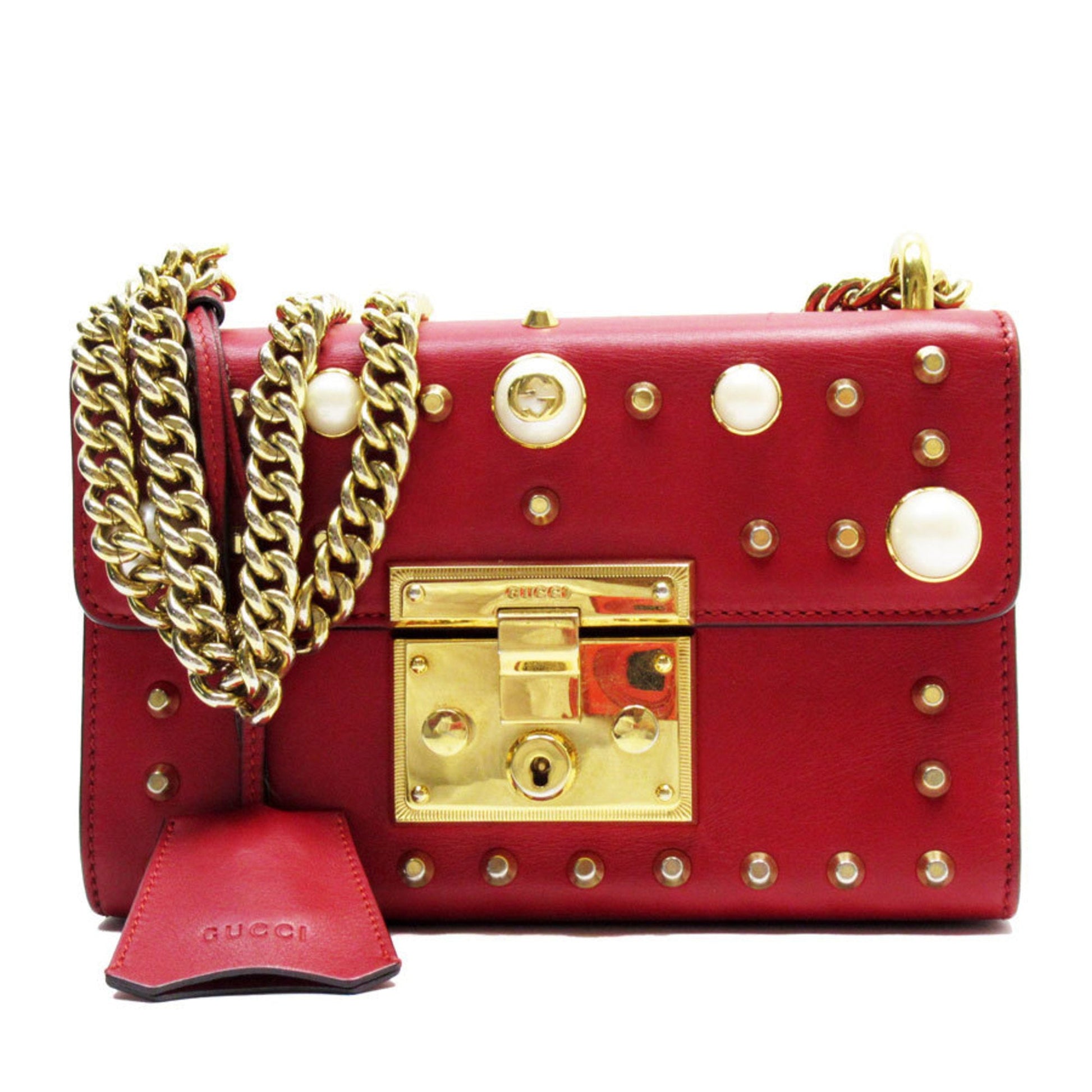 Gucci Red Color Leather Shoulder Bag ()