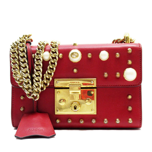 Gucci Red Color Leather Shoulder Bag ()