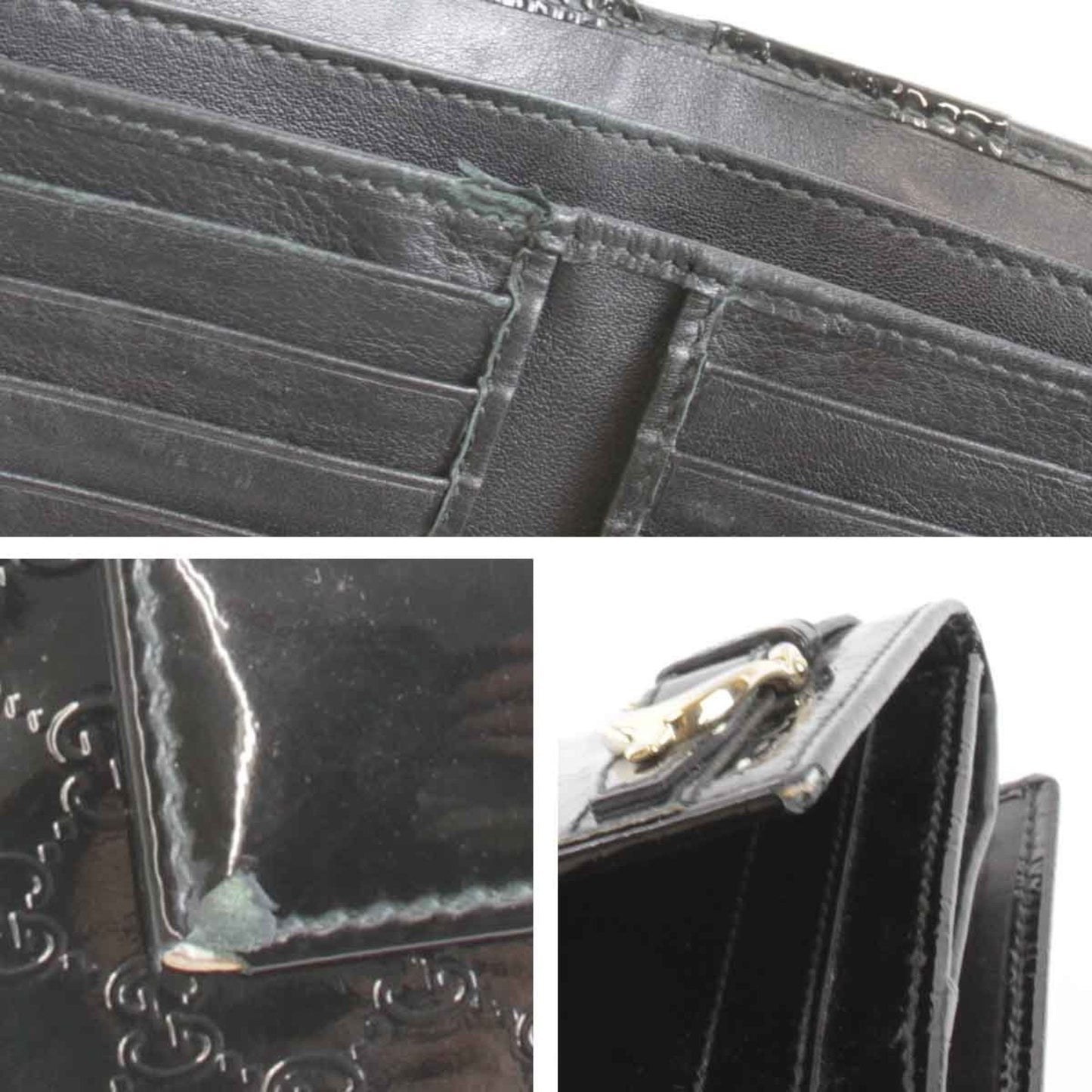 Gucci Black Patent Leather Wallet (Bi-Fold)