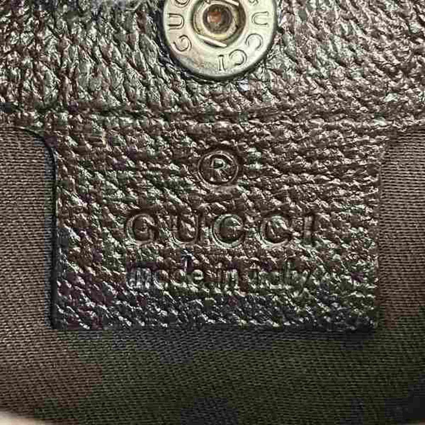 Gucci Brown Canvas Leather Pochette Shoulder Bag