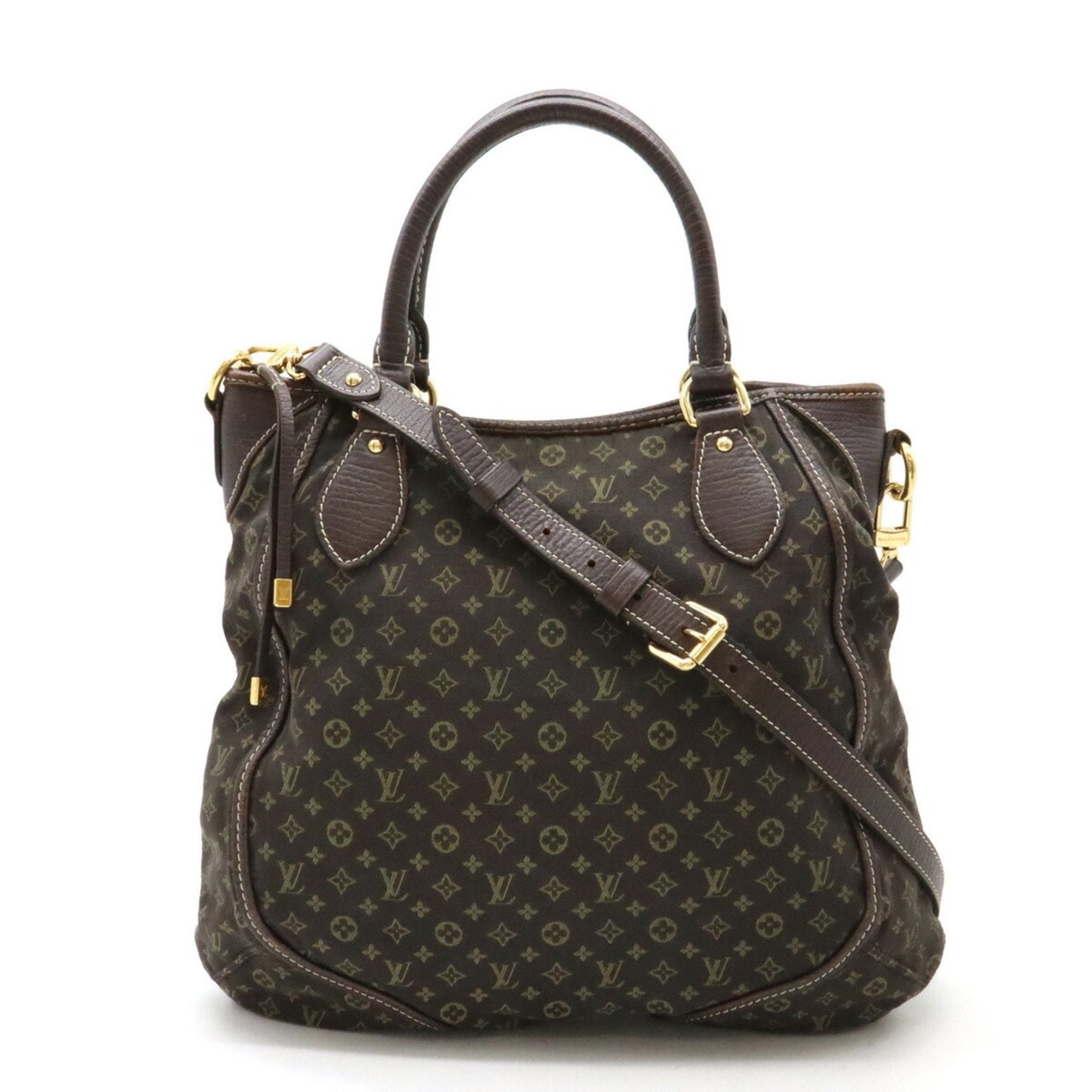 Louis Vuitton Monogram Mini Lin Ebene Canvas Leather Shoulder Bag Tote Bag