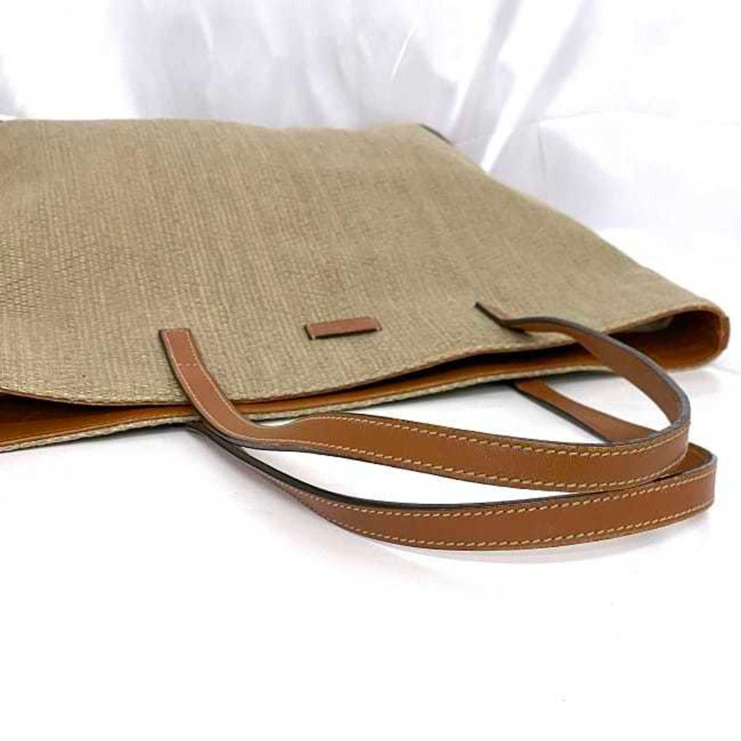 Gucci Beige Brown Leather Tote Bag
