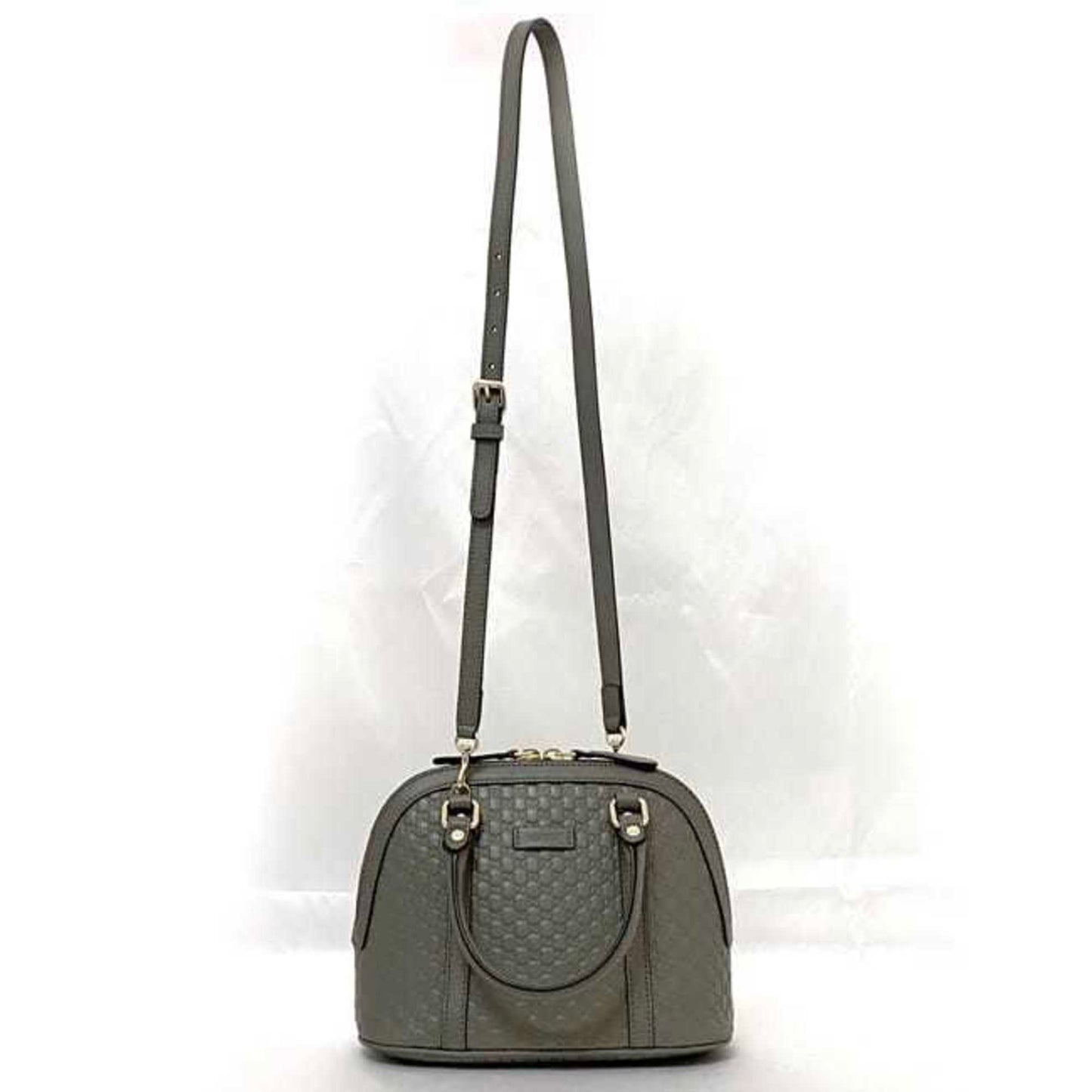 Gucci Gray Leather Handbag Shoulder Bag