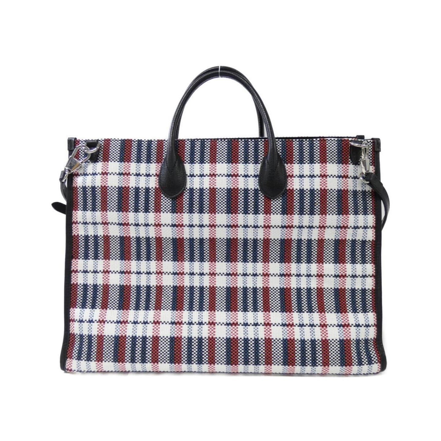 Gucci Black Blue Red Color White Raffia Nylon Handbag