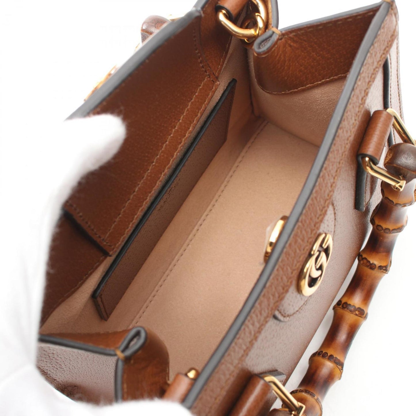 Gucci Brown Leather Handbag Tote Bag