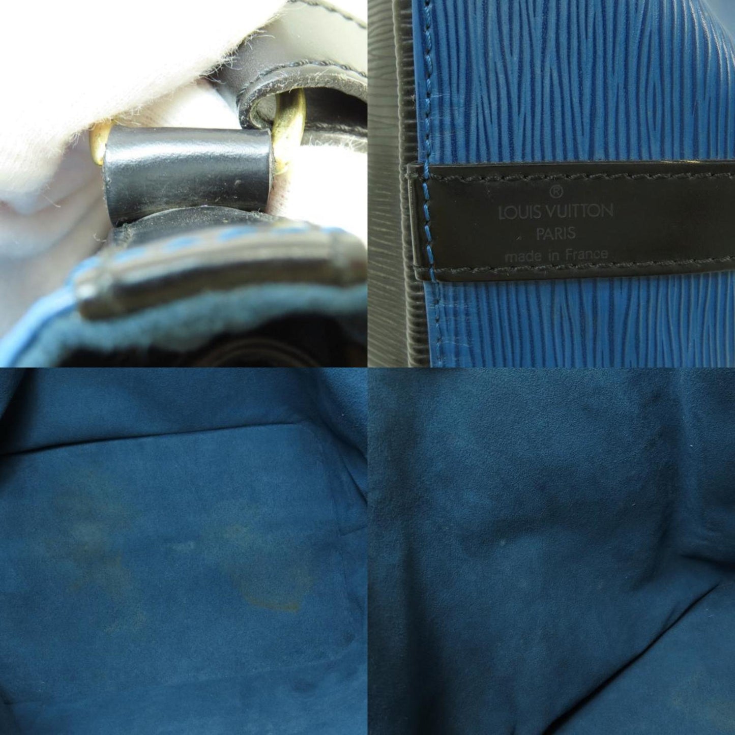 Louis Vuitton Black Blue Epi Leather Shoulder Bag