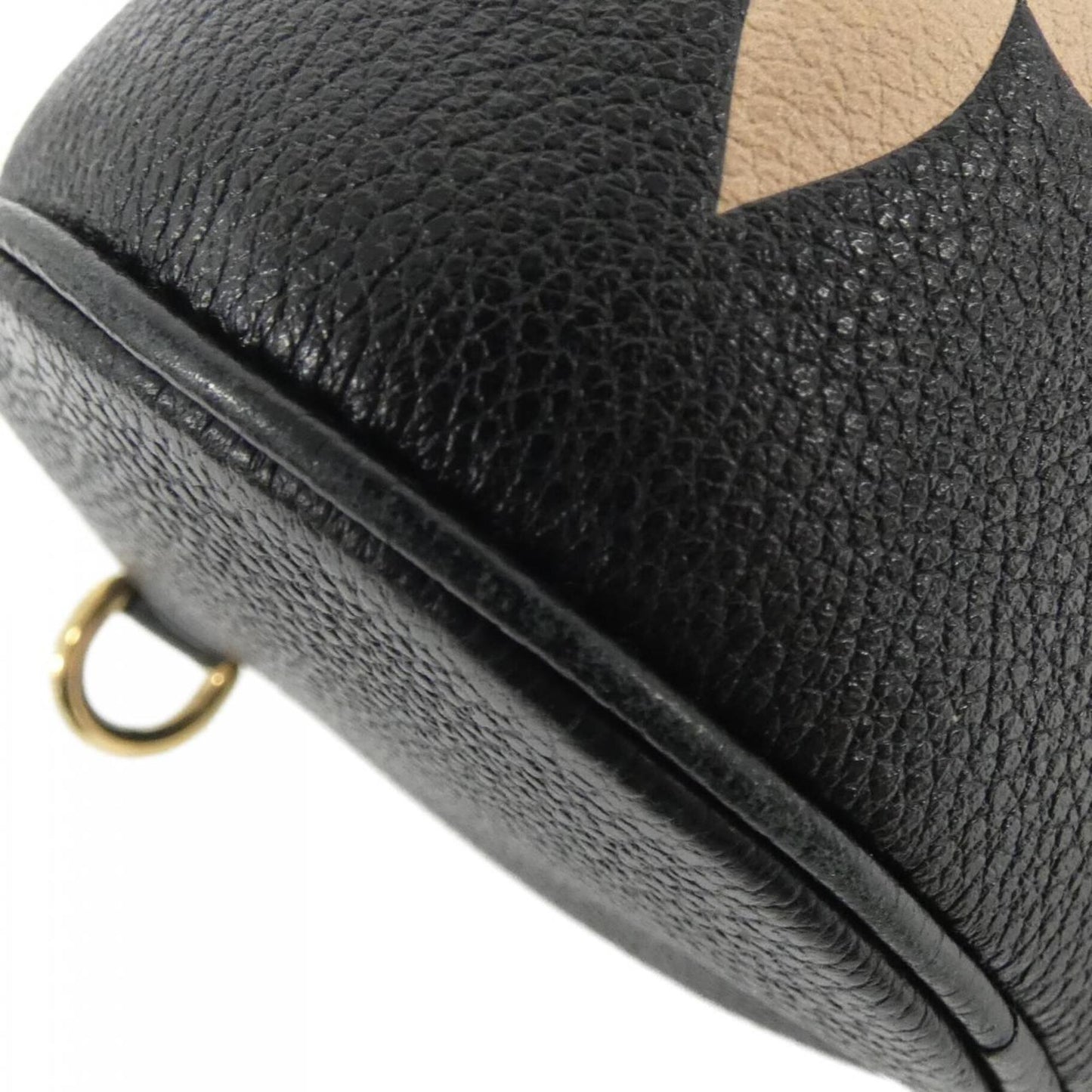 Louis Vuitton Beige Black Leather Shoulder Bag