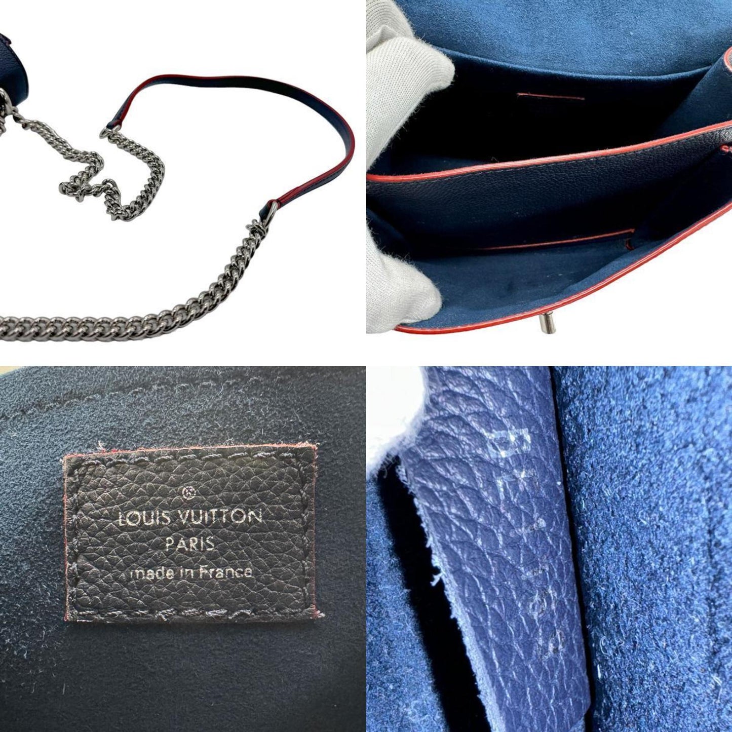 Louis Vuitton Navy Leather Shoulder Bag